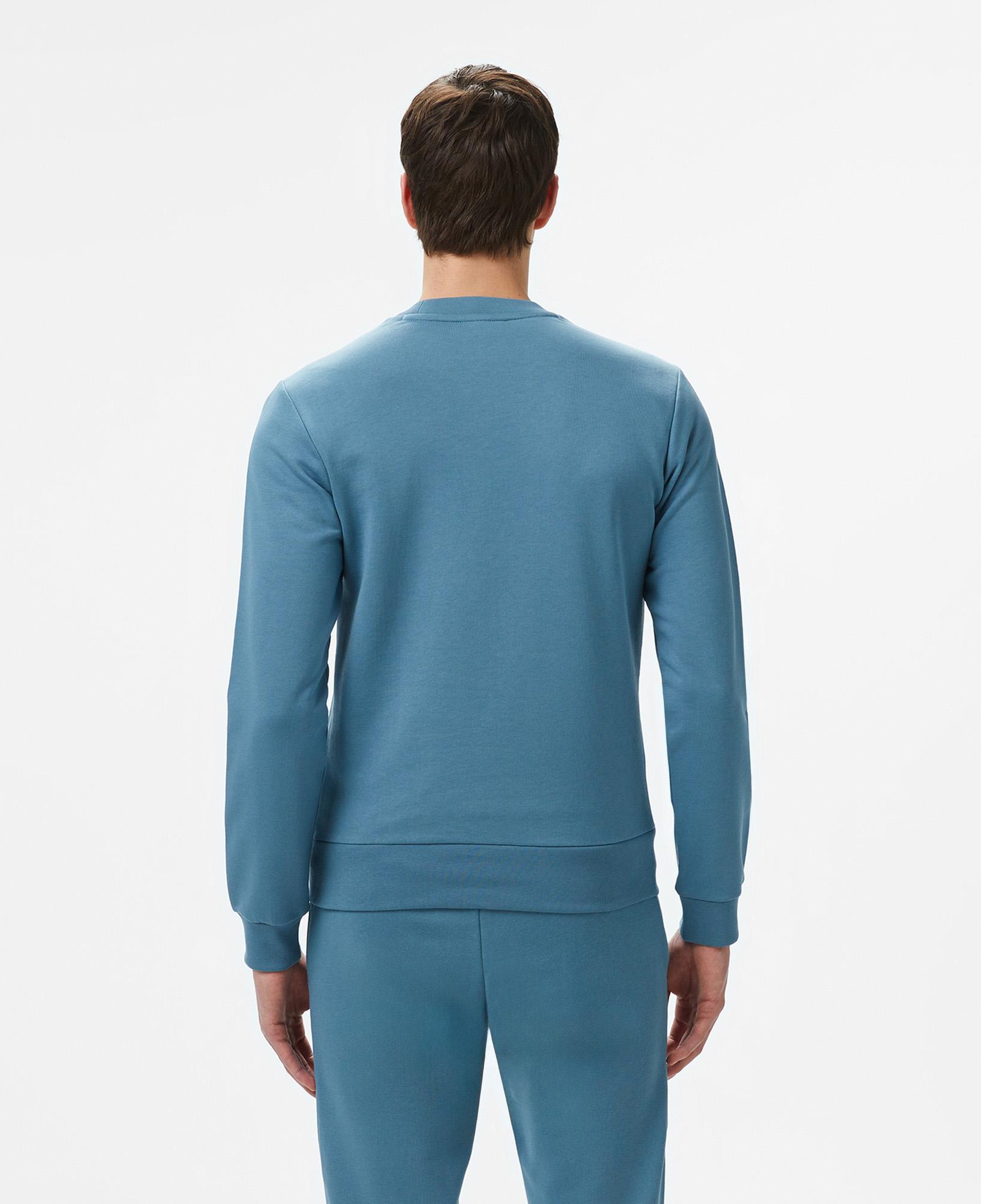 Erkek Classic Fit Bisiklet Yaka Mavi Sweatshirt