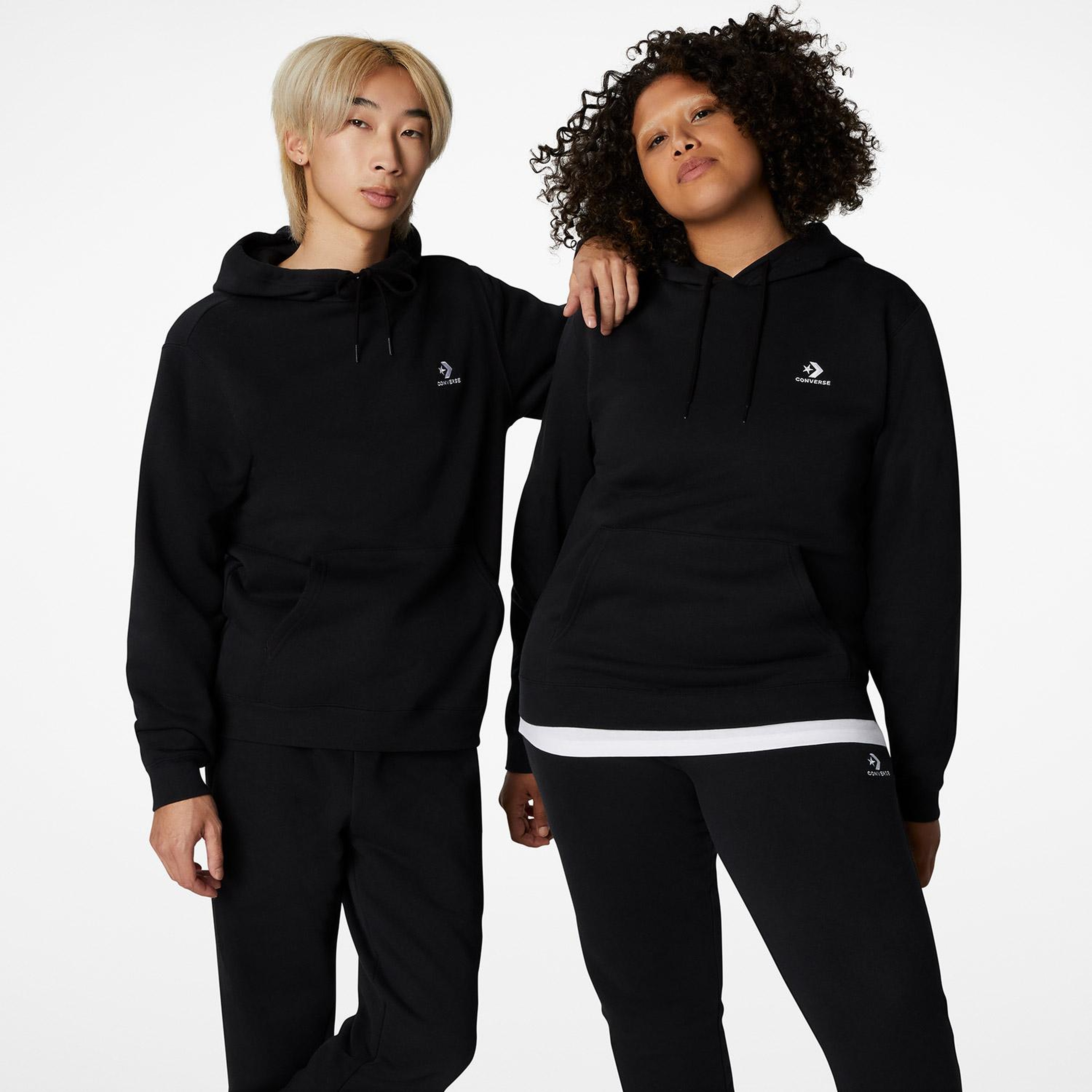 Converse Go-To Embroidered Star Chevron Unisex Siyah Sweatshirt