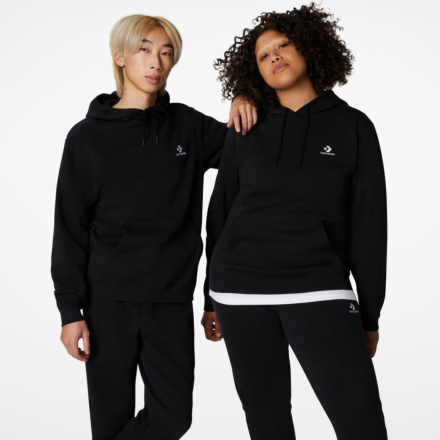 Converse Go-To Embroidered Star Chevron Unisex Siyah Sweatshirt
