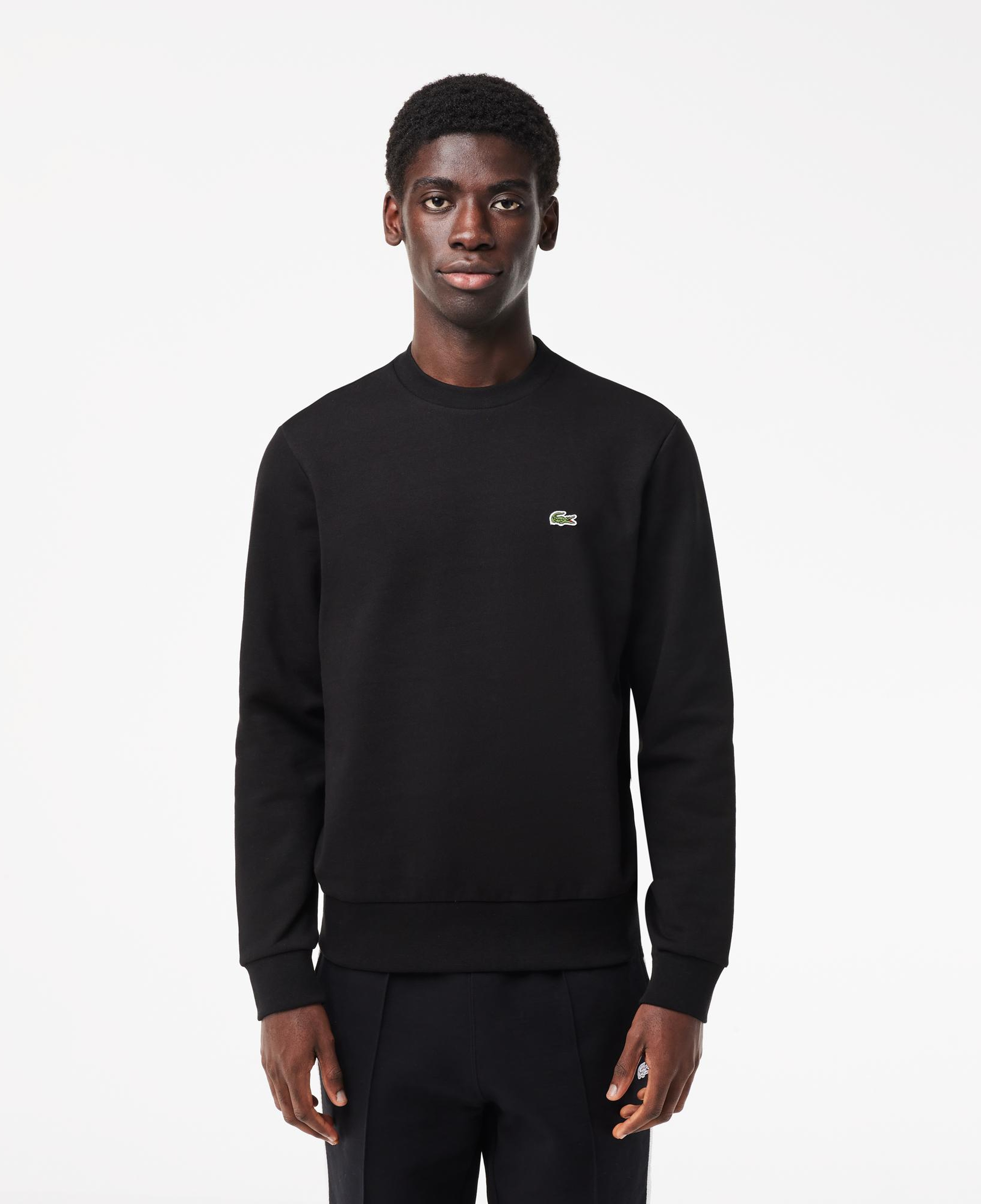 Erkek Classic Fit Bisiklet Yaka Organik Pamuk Siyah Sweatshirt