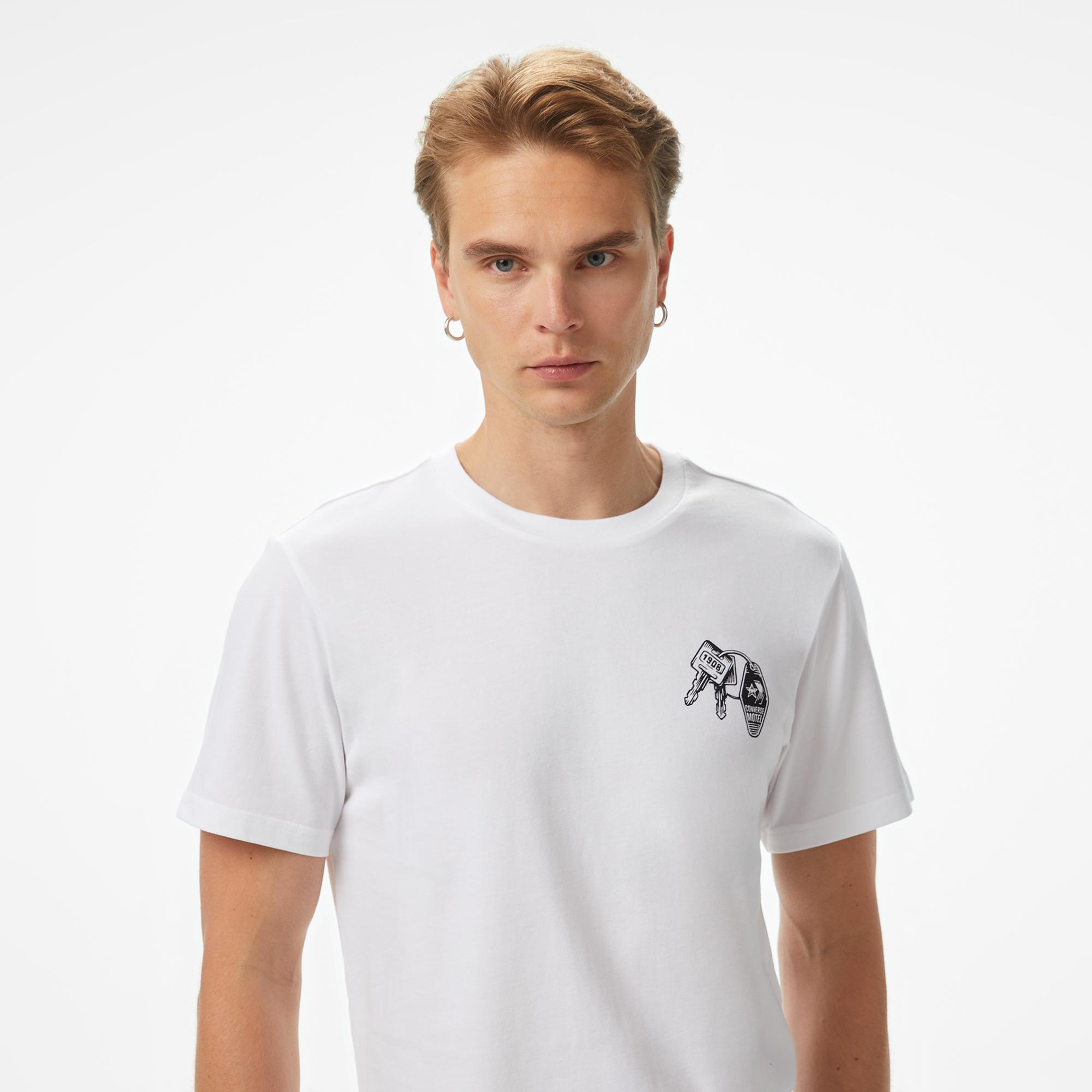 Converse Skeleton Party Erkek Beyaz T-Shirt