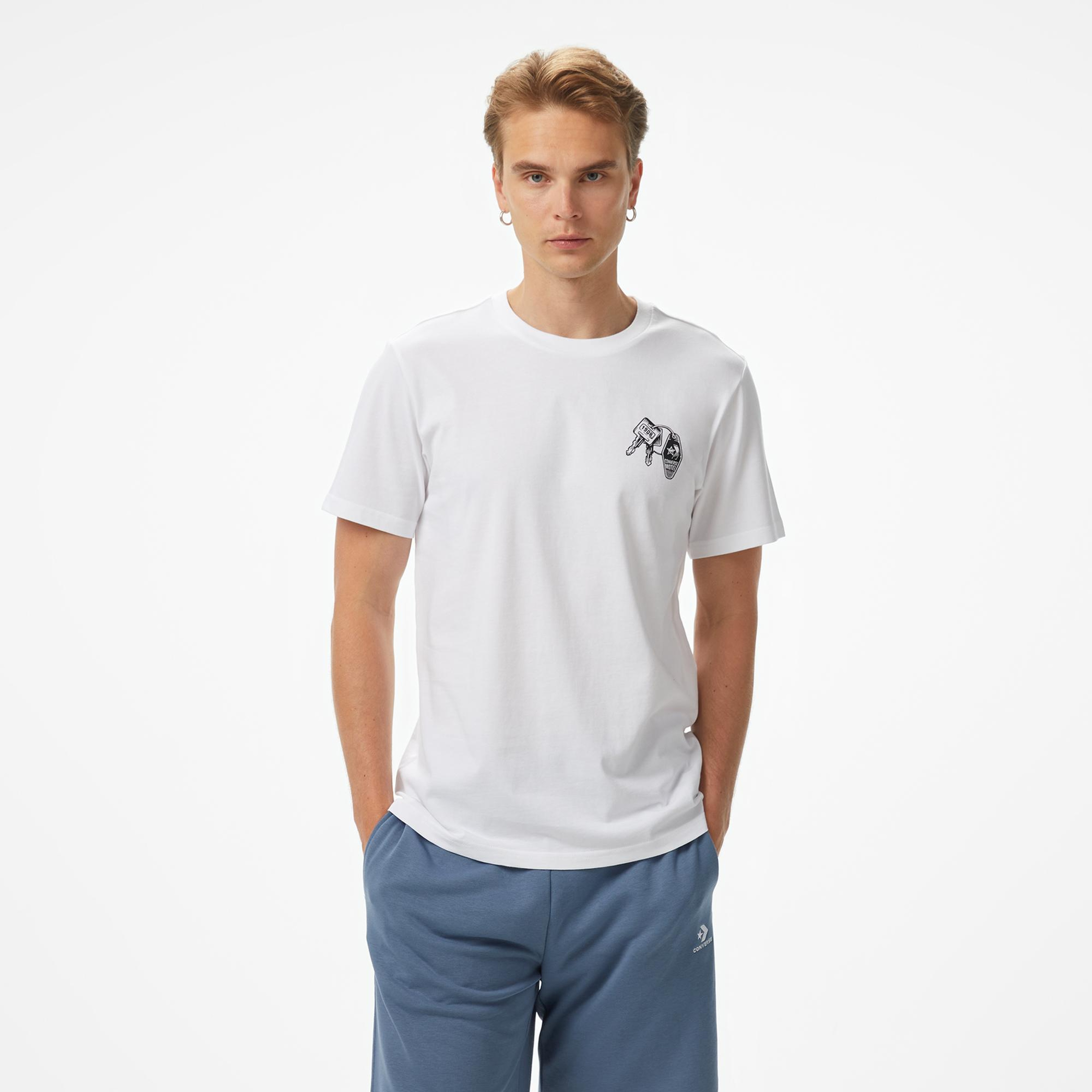 Converse Skeleton Party Erkek Beyaz T-Shirt