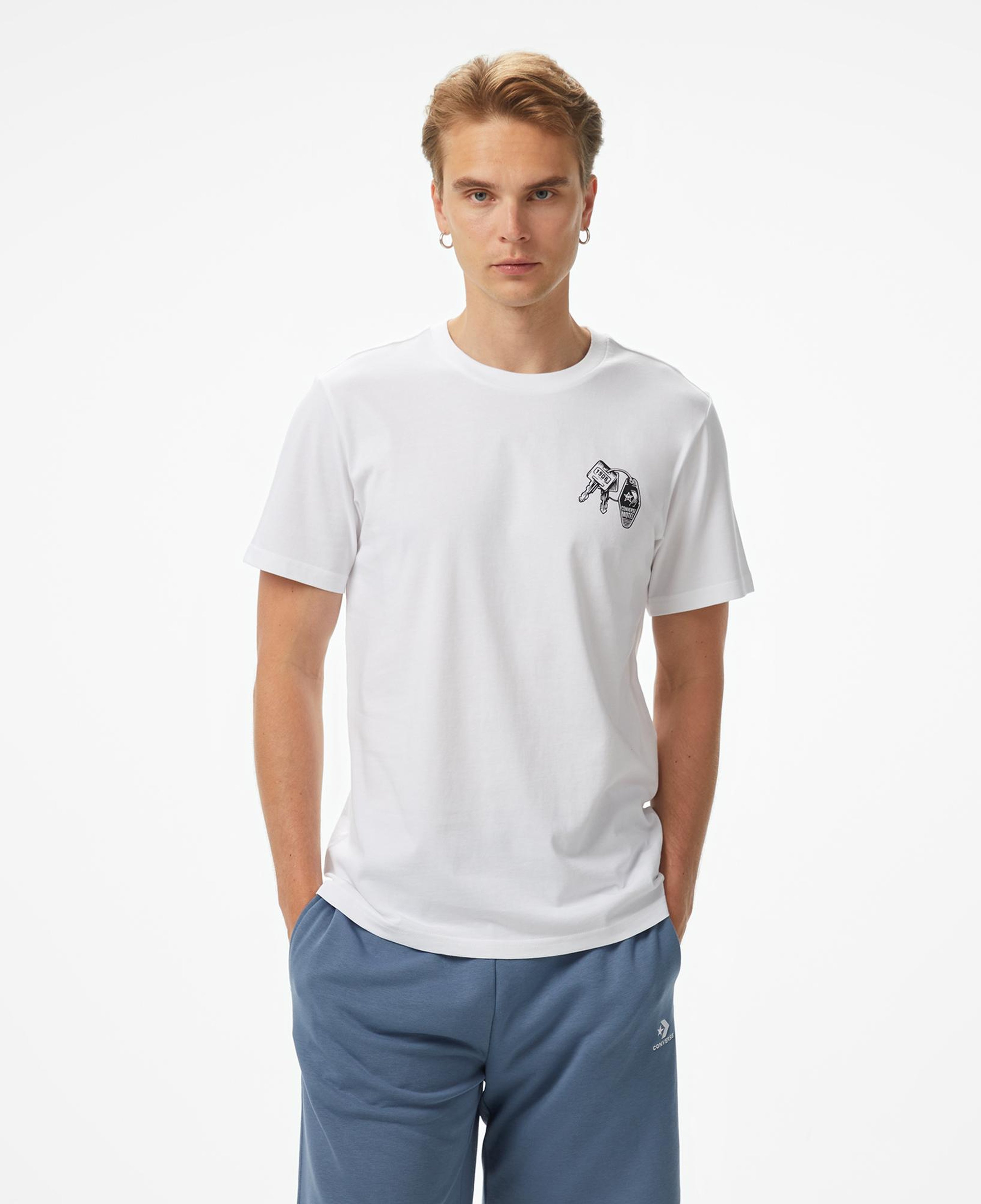 Converse Skeleton Party Erkek Beyaz T-Shirt
