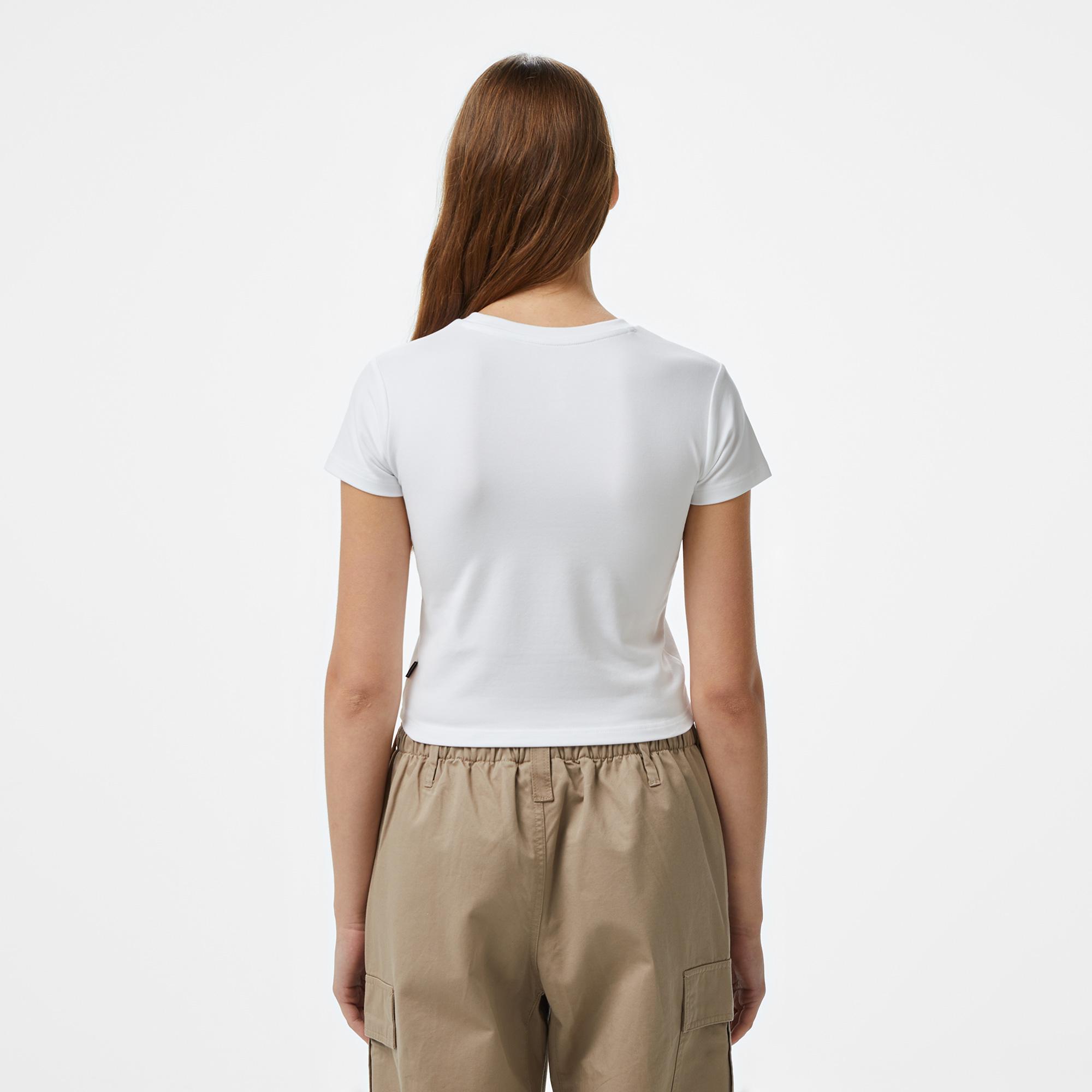 Converse Classic Kadın Slim Fit Baskılı Beyaz T-Shirt