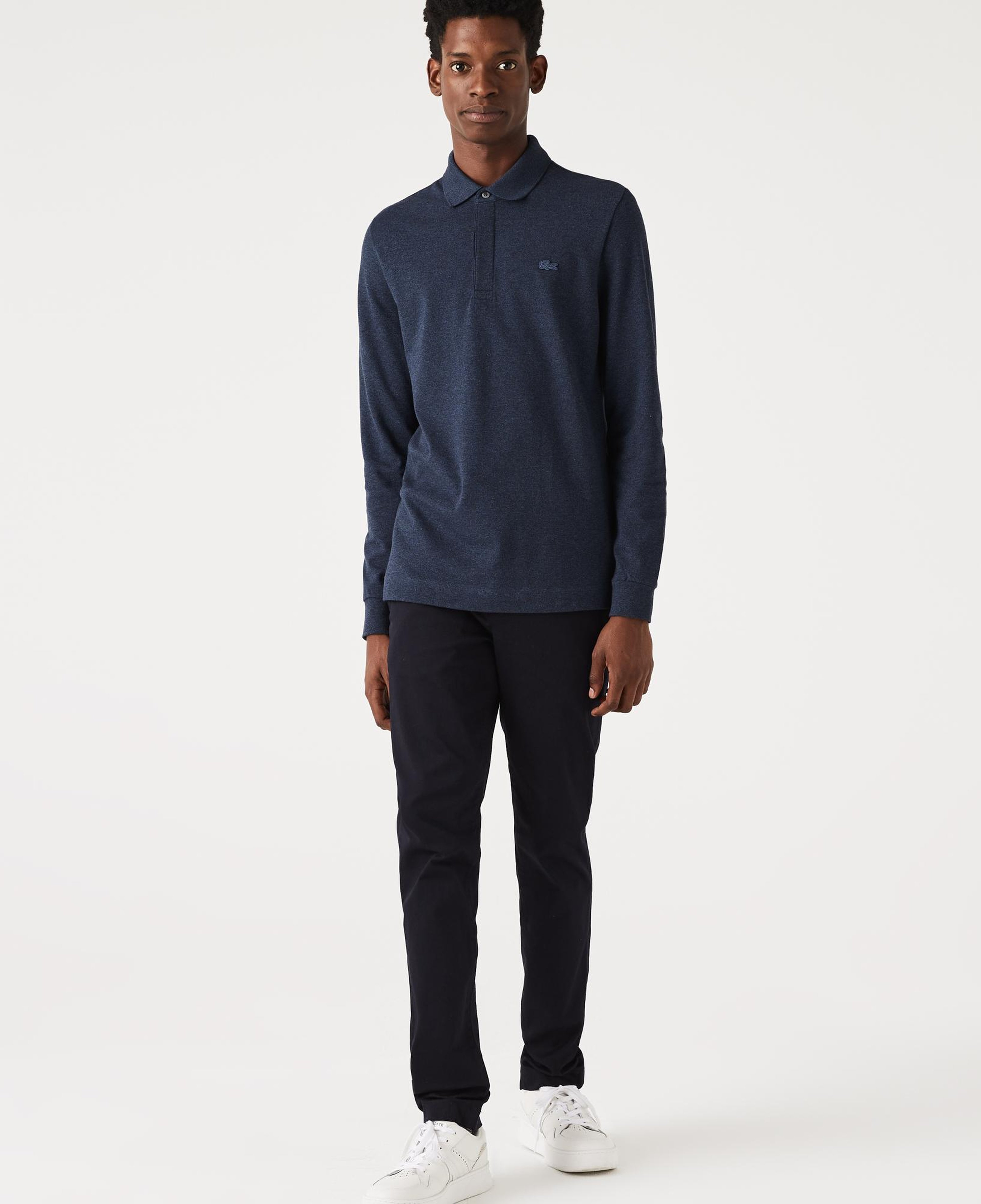 Erkek Regular Fit Uzun Kollu Lacivert Paris Polo