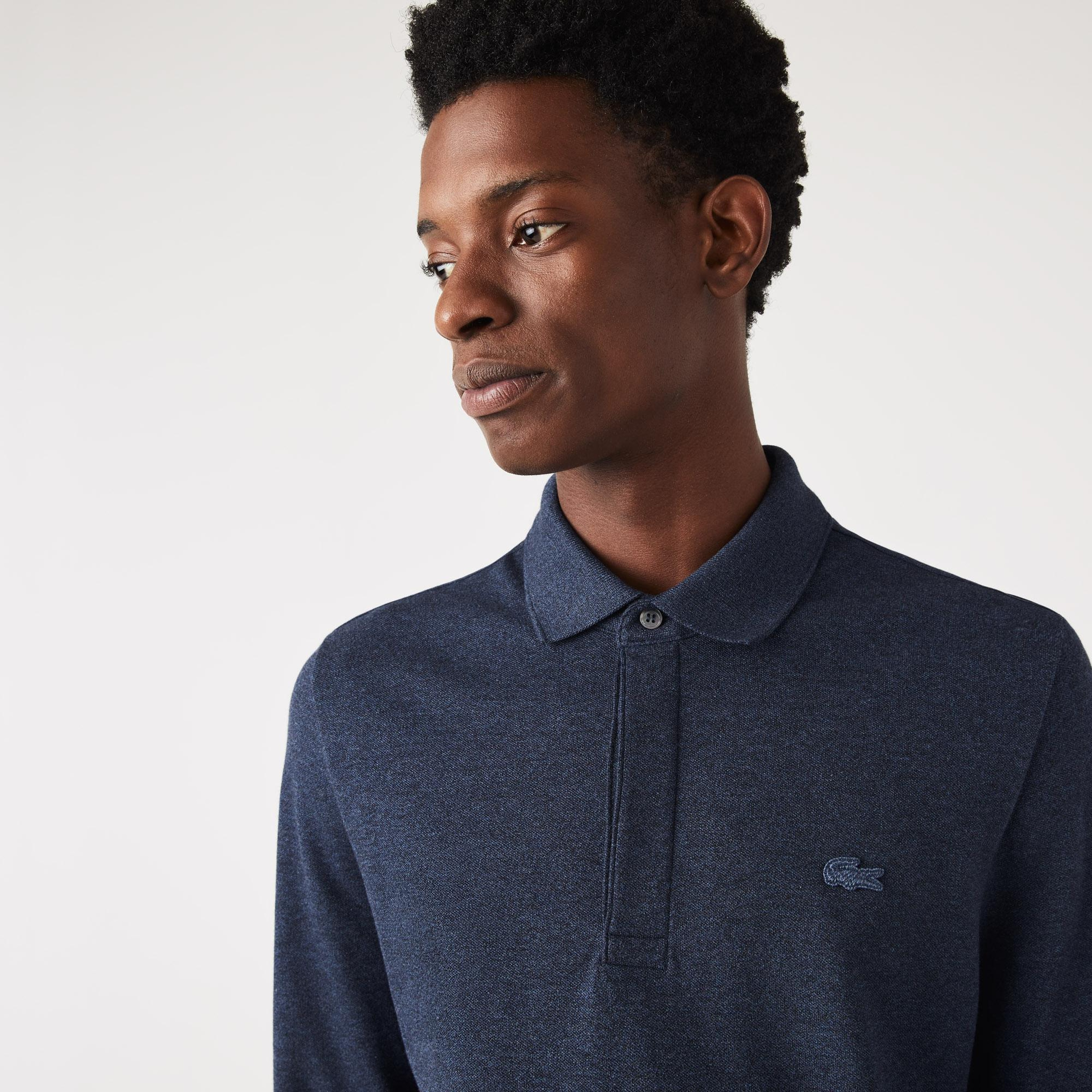 Erkek Regular Fit Uzun Kollu Lacivert Paris Polo