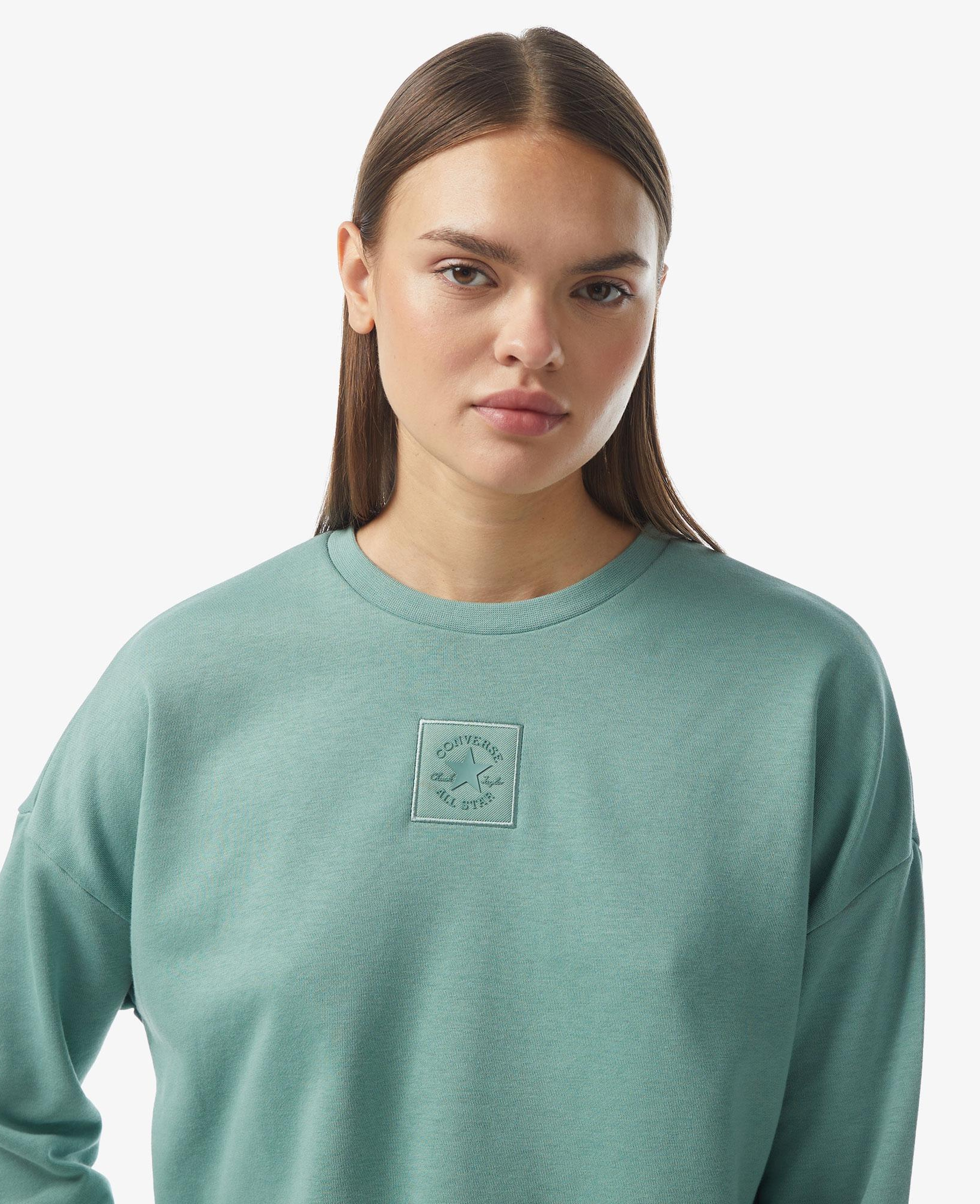 Converse Chuck Taylor Embro Crew Kadın Turkuaz Sweatshirt