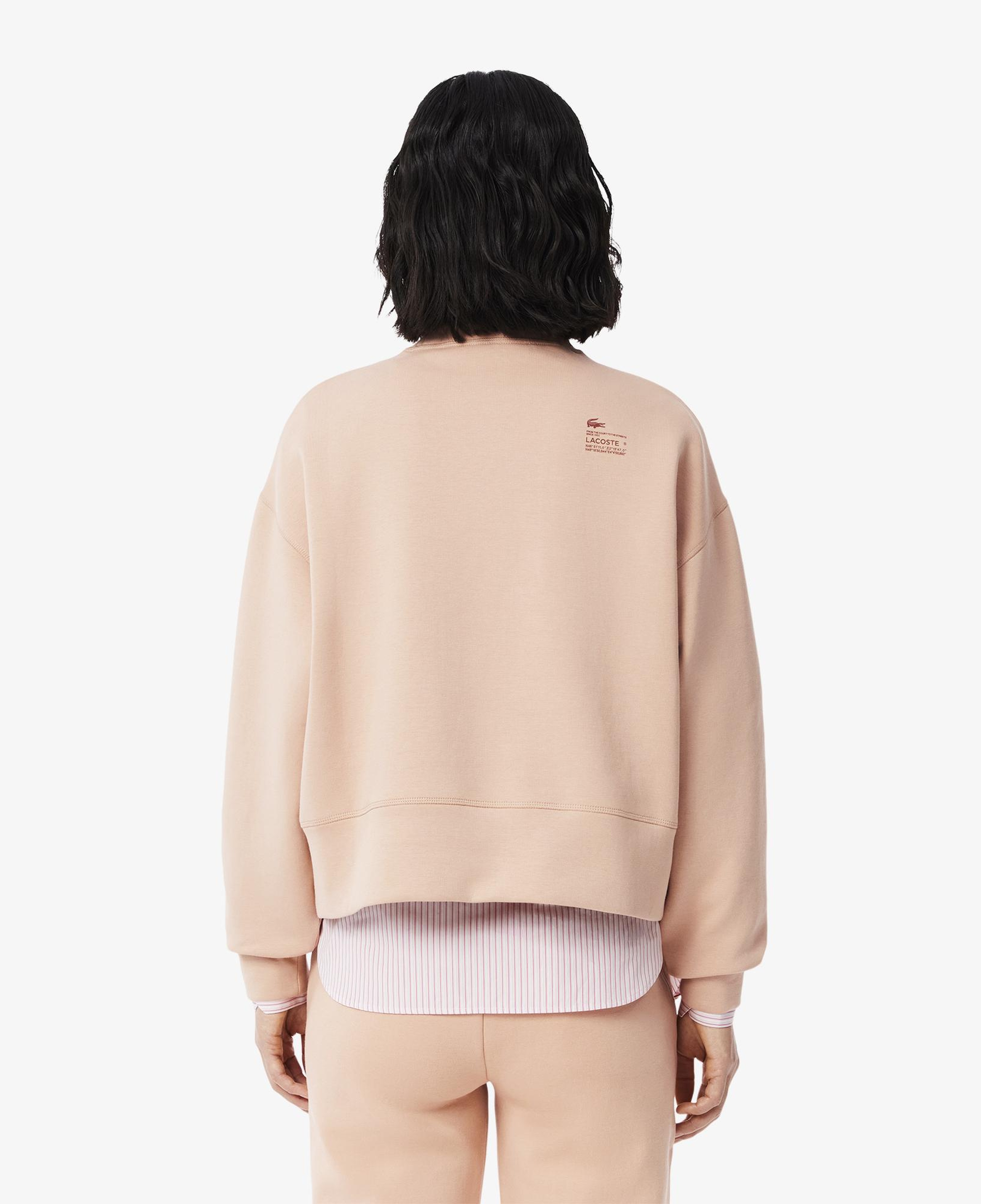 Lacoste Kadın Oversize Fit Bisiklet Yaka Açık Kahverengi Sweatshirt
