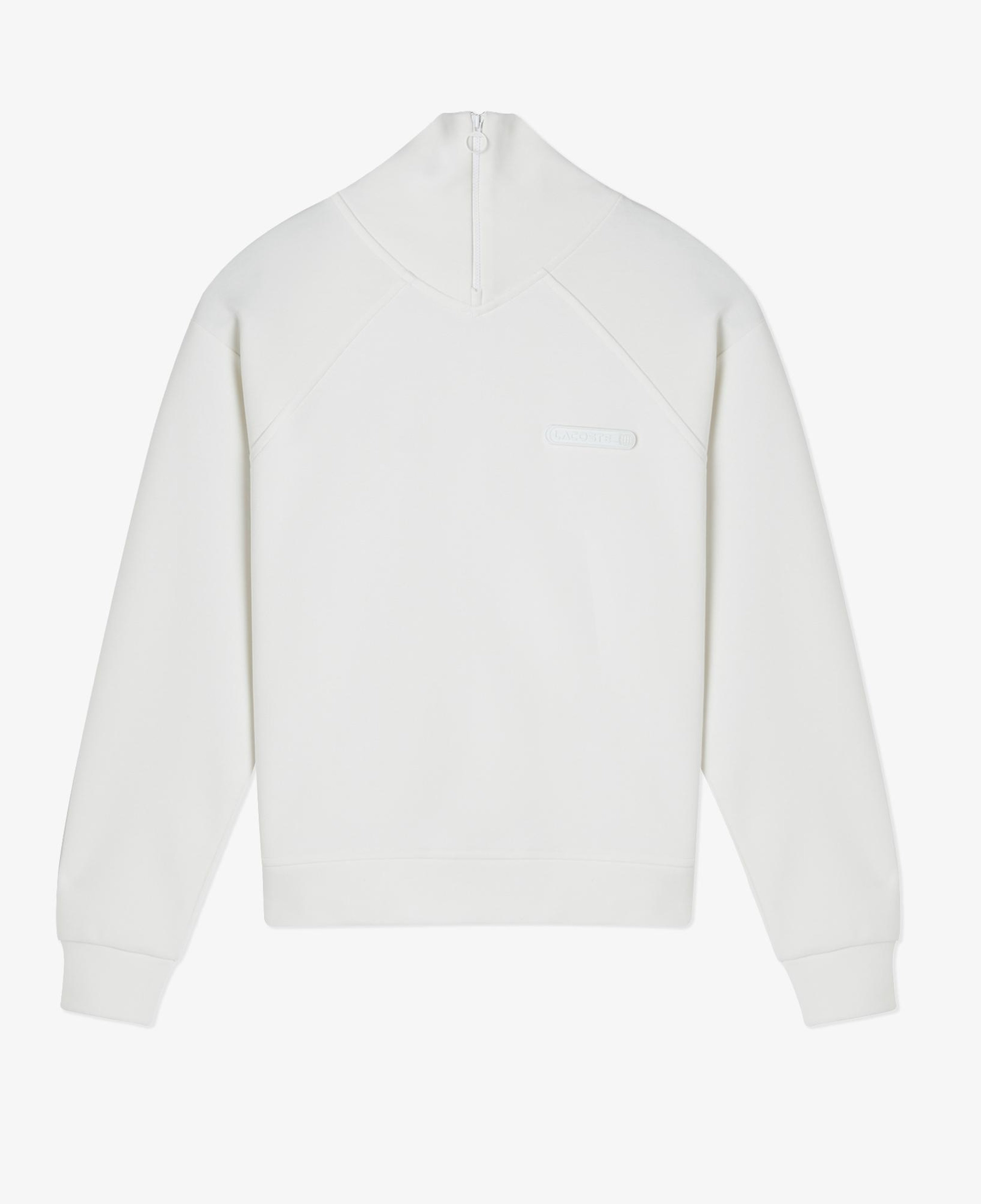 Lacoste Kadın Regular Fit Fermuarlı Dik Yaka Beyaz Sweatshirt