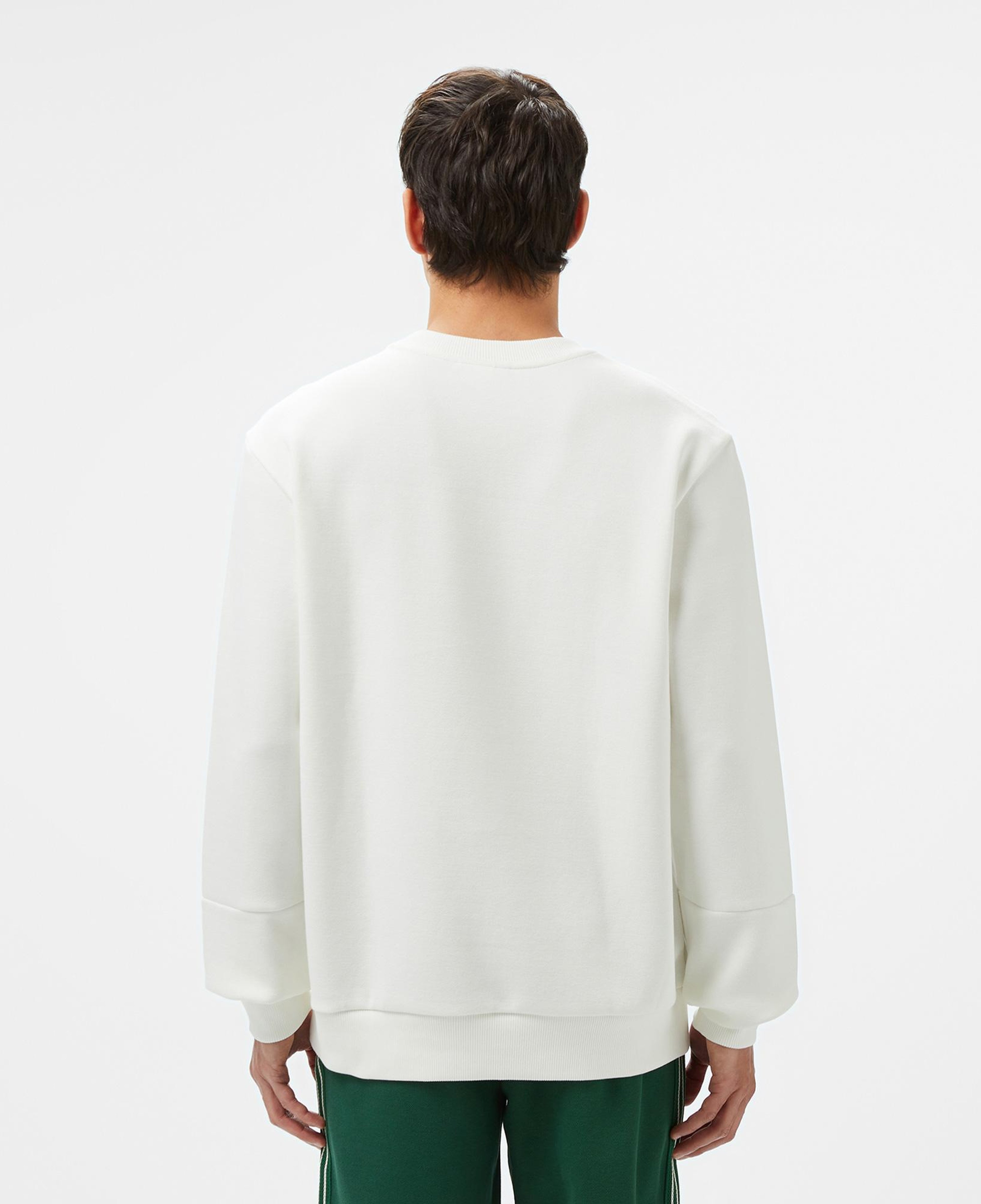 Erkek Classic Fit Bisiklet Yaka Baskılı Beyaz Sweatshirt