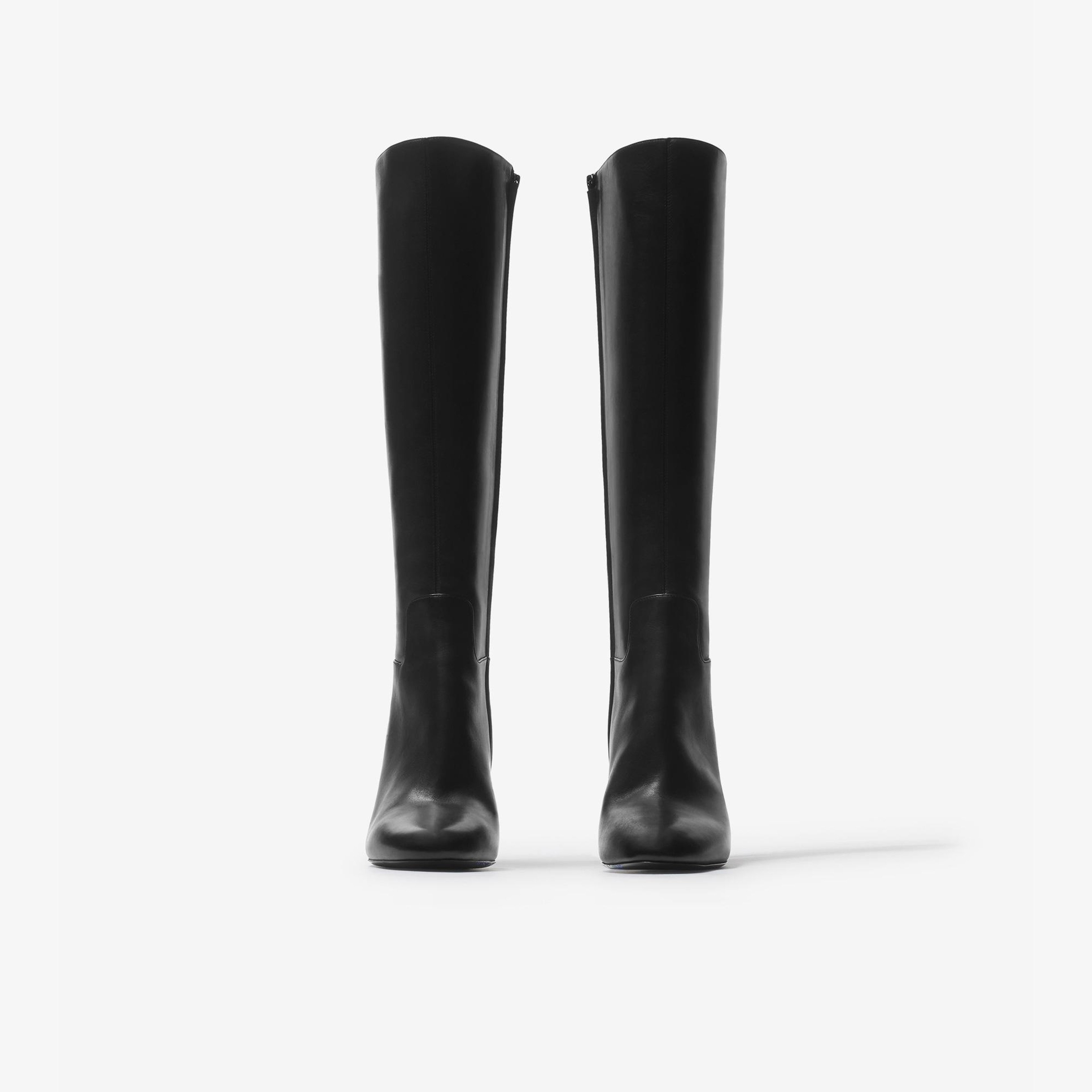 Burberry Leather Trinket High Kadın Siyah Bot