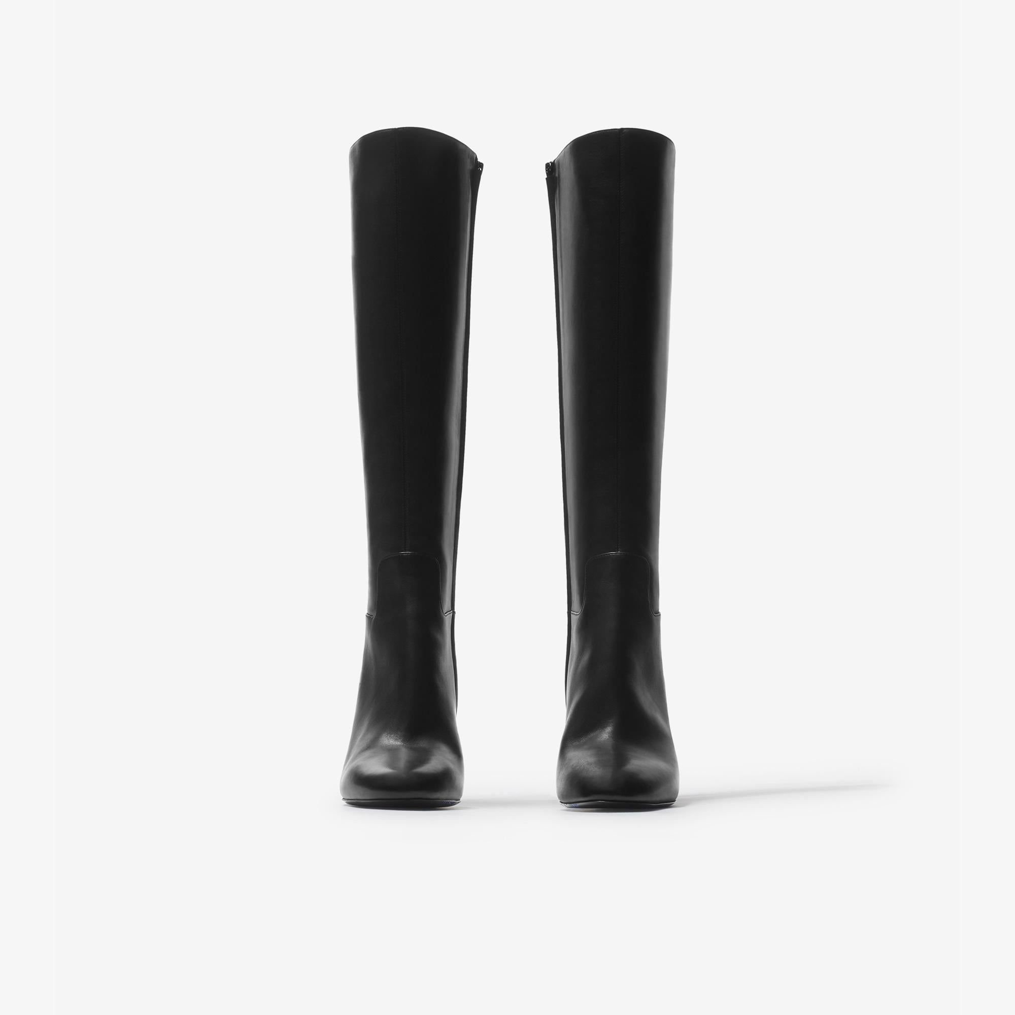 Burberry Leather Trinket High Kadın Siyah Bot