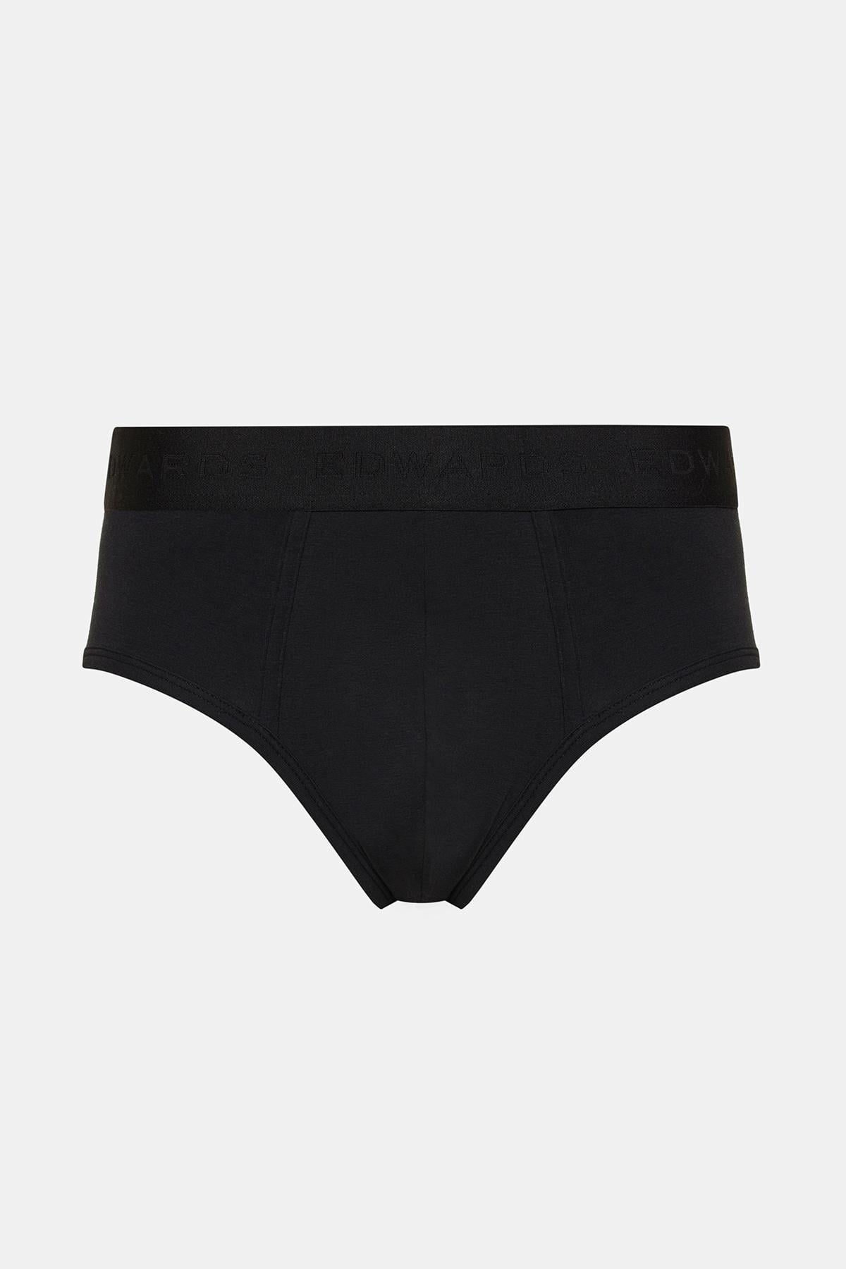 Erkek Siyah Organik Pamuklu Düz Renk Likralı Slip 2'li Paket Siyah&Beyaz