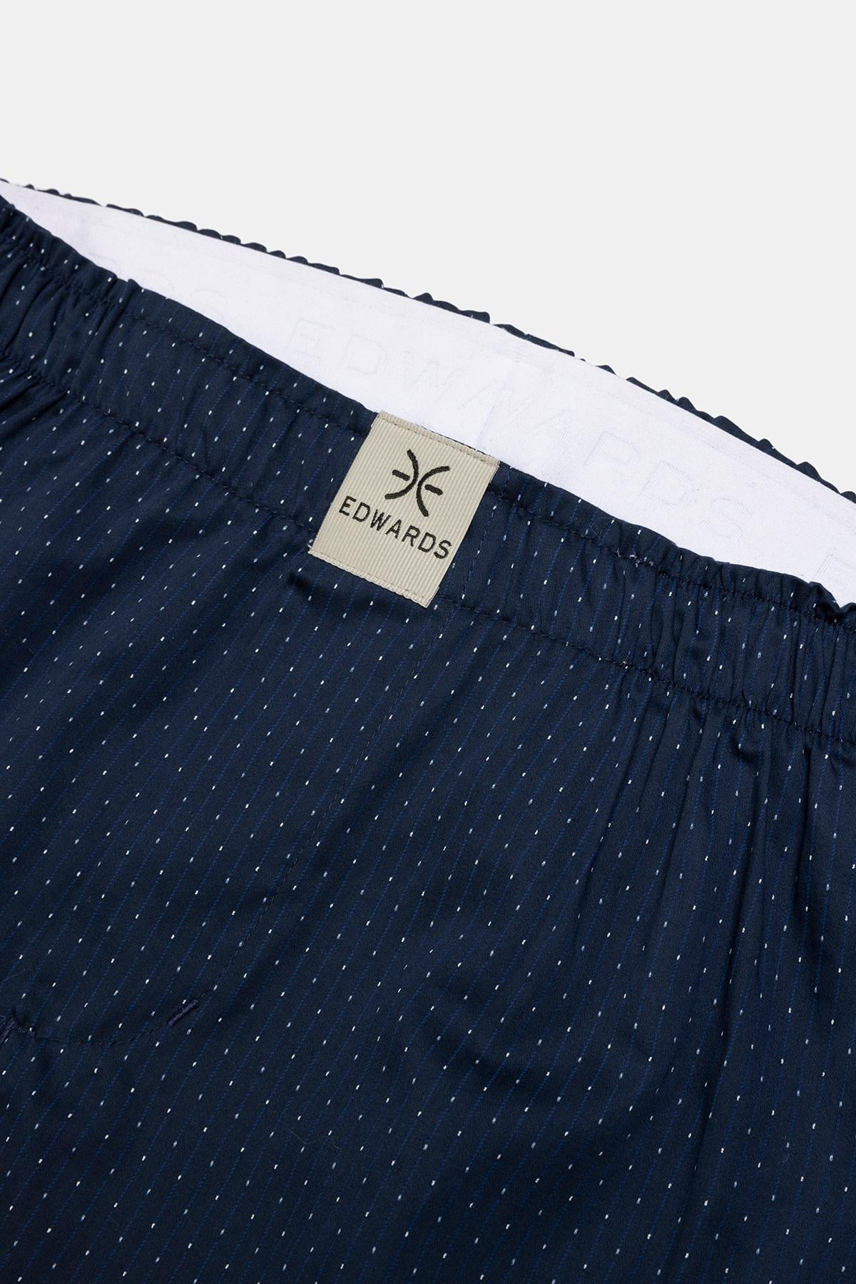 Erkek Lacivert Desenli Dokuma Boxer