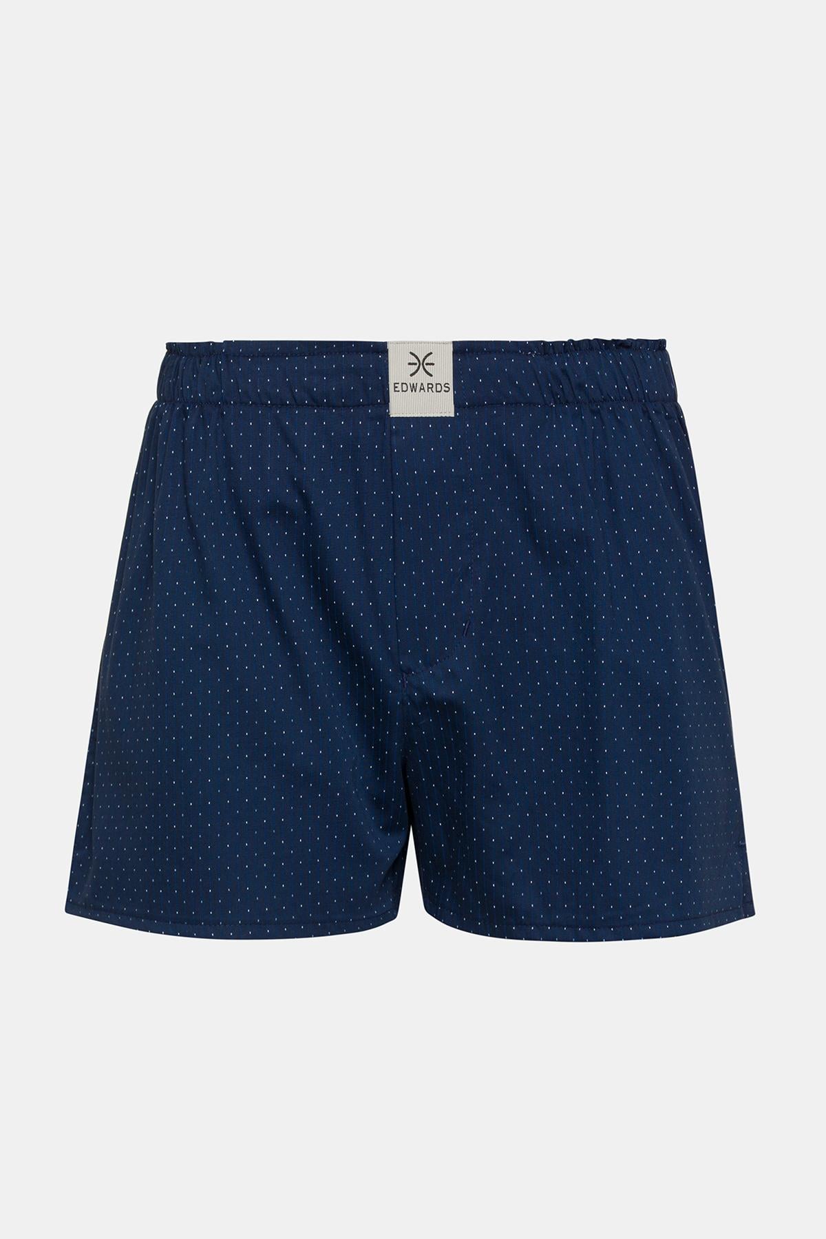 Erkek Lacivert Desenli Dokuma Boxer