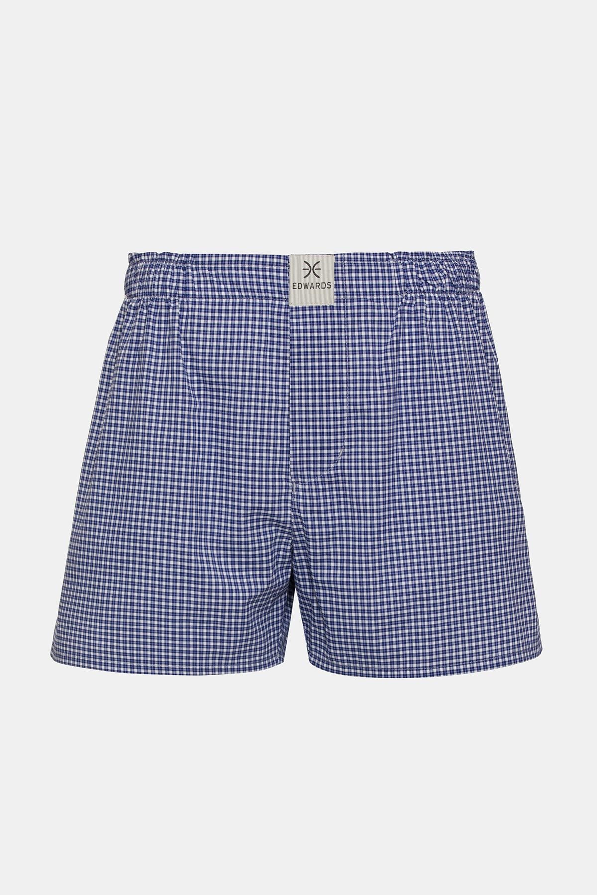 Erkek Lacivert Desenli Dokuma Boxer