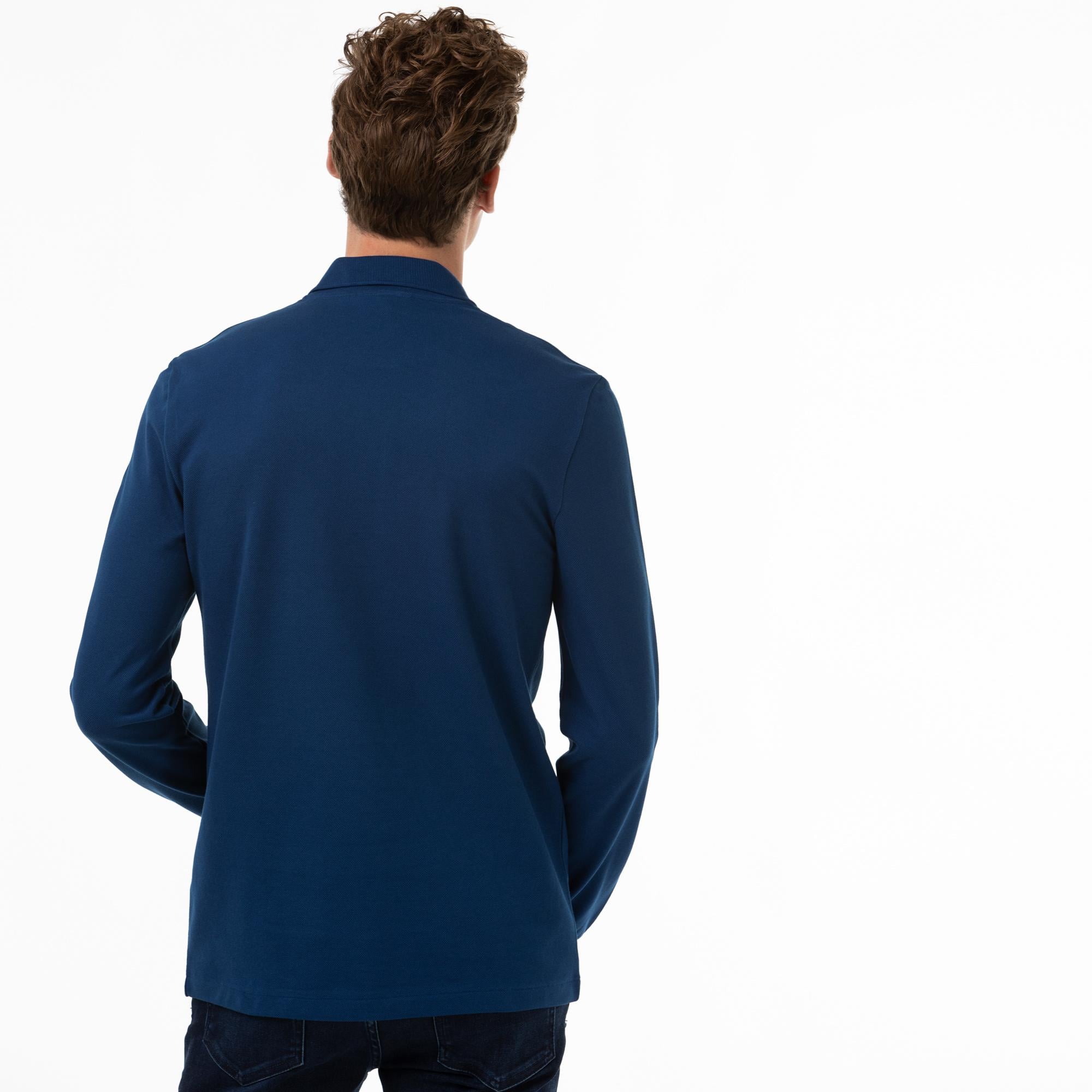 L.12.12 Erkek Classic Fit Uzun Kollu Lacivert Polo