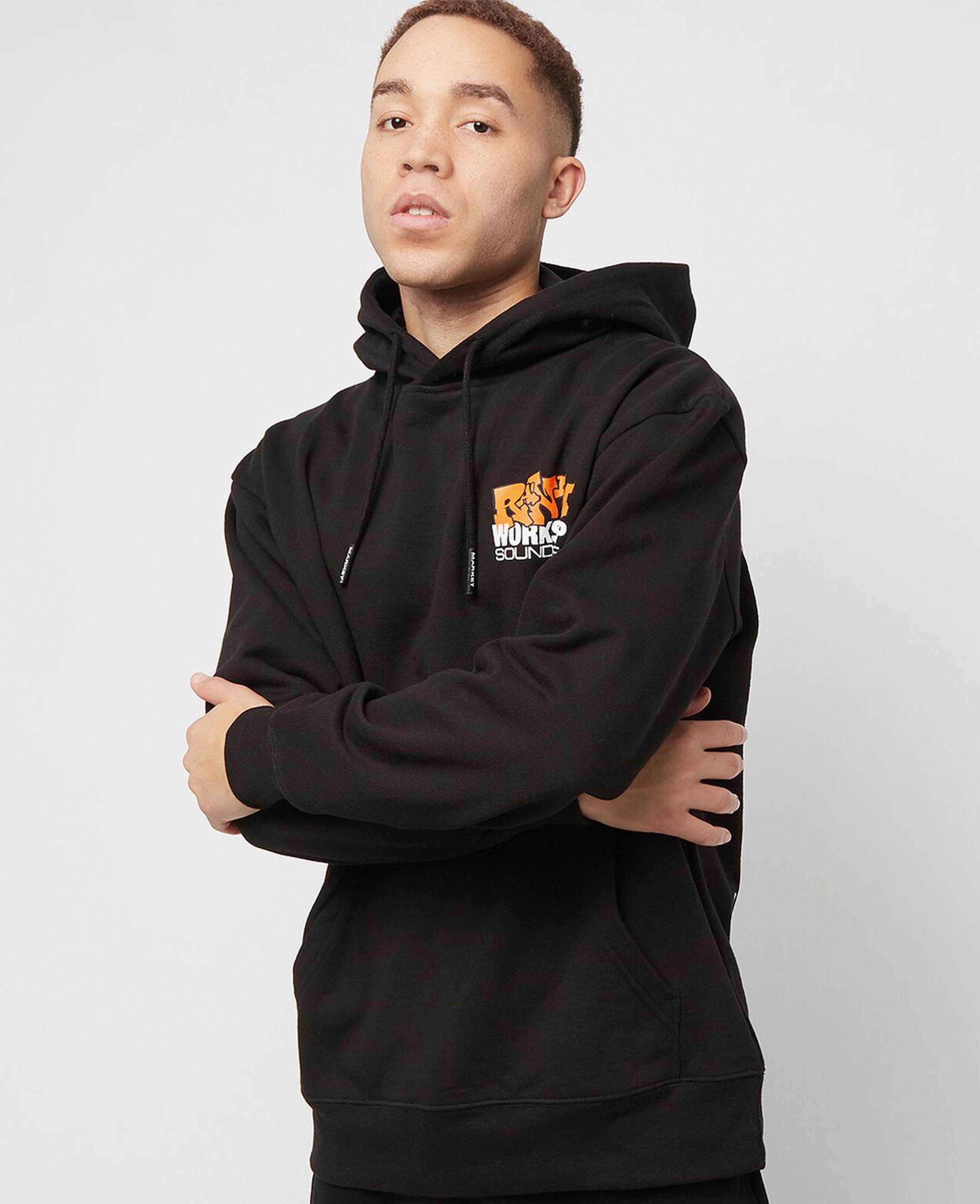 Market Soundwave Erkek Siyah Hoodie