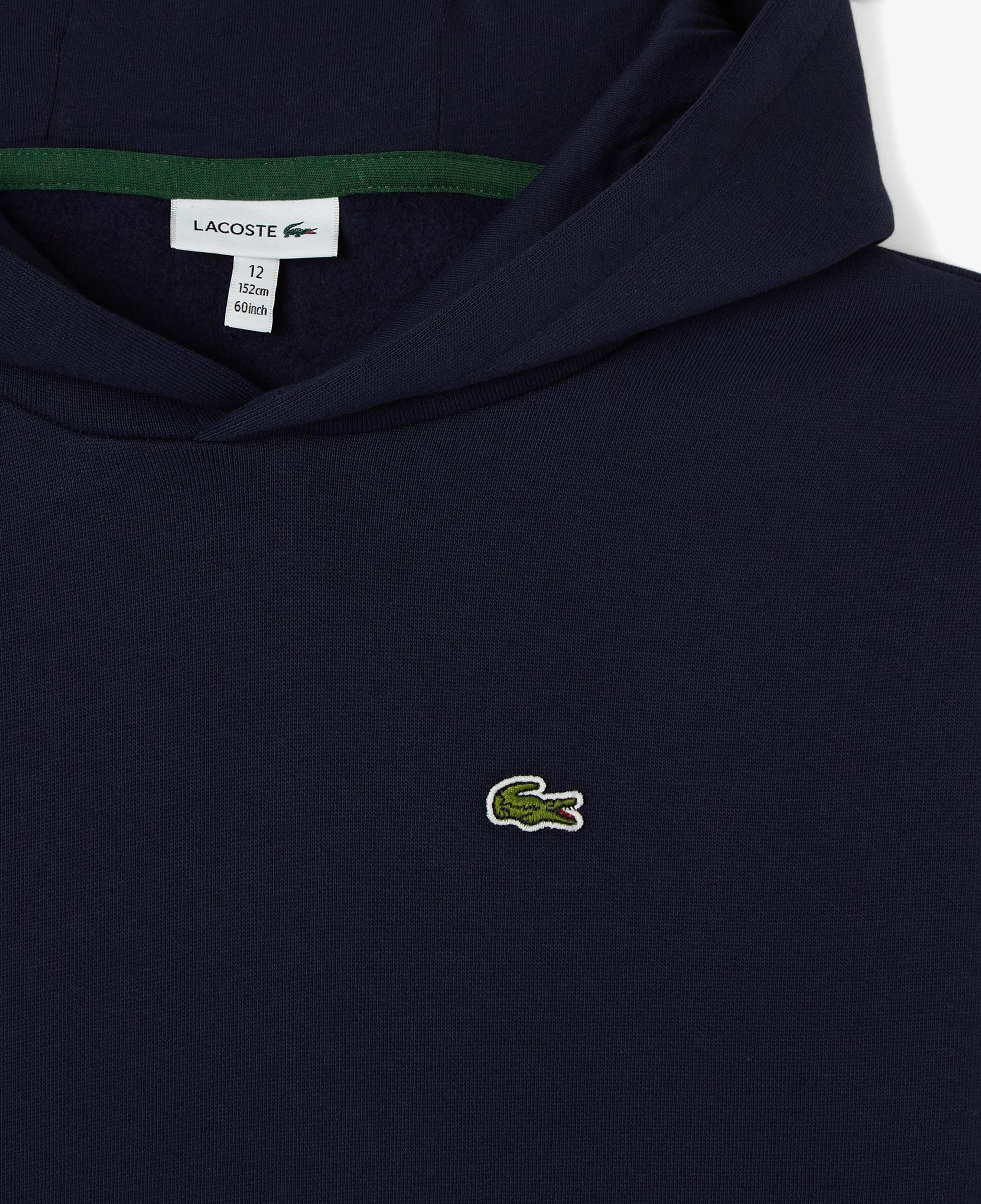 Lacoste Organik Pamuklu Çocuk Lacivert Hoodie