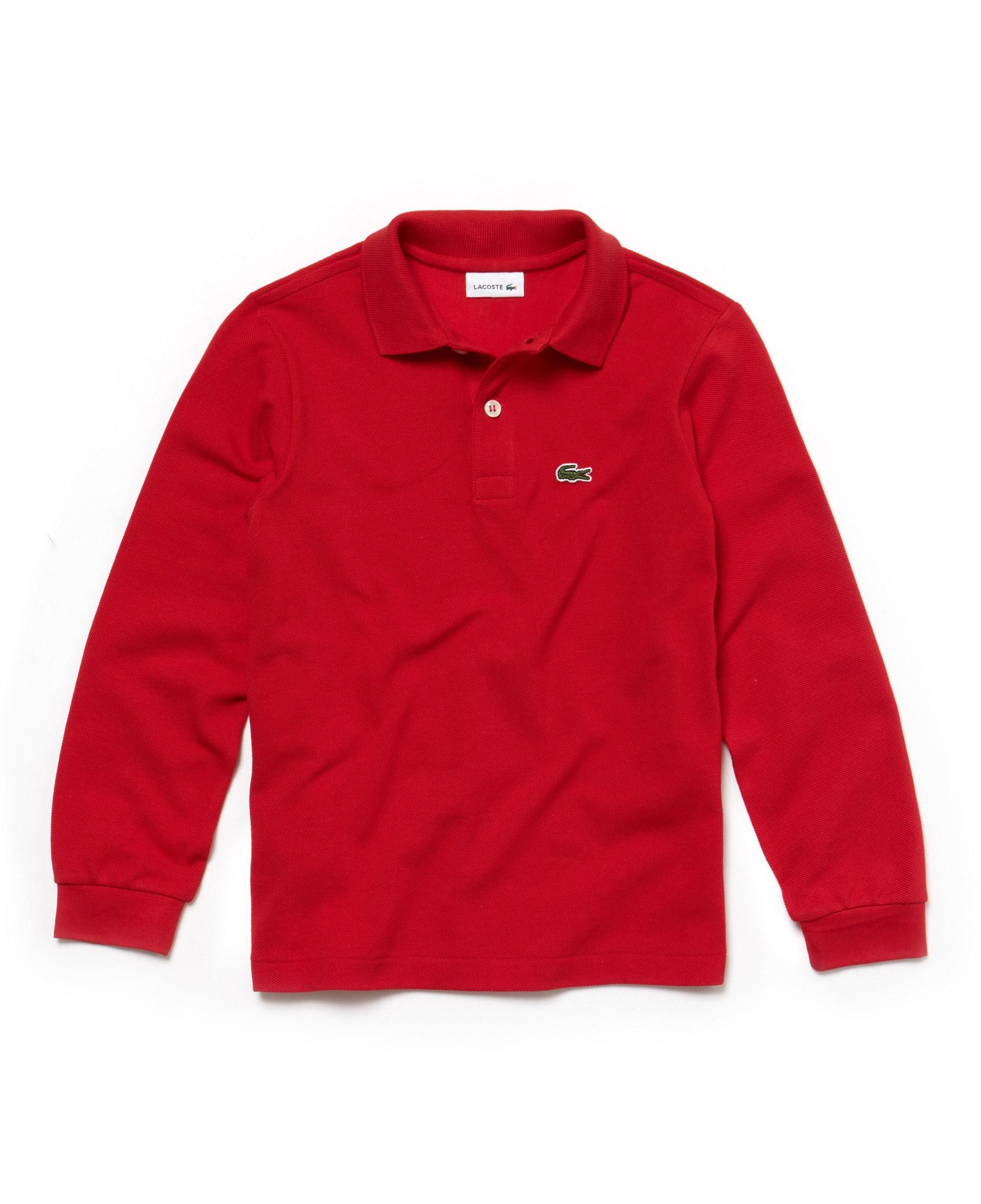 Erkek Çocuk Regular Fit Uzun Kollu Kırmızı Polo