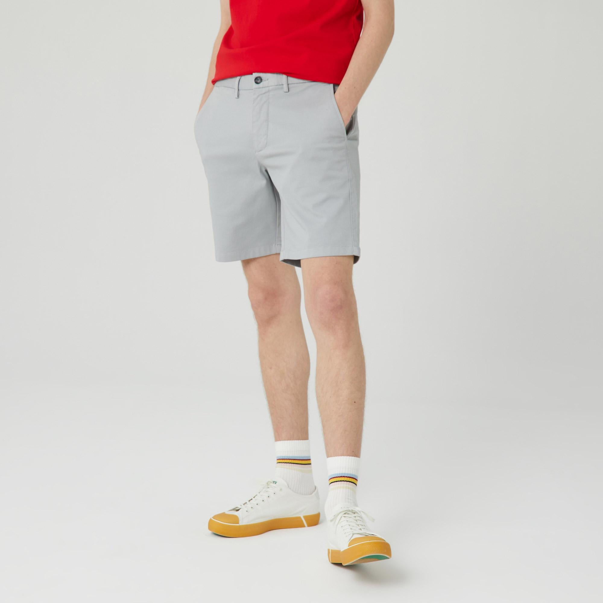 Erkek Regular Fit Gri Bermuda Şort