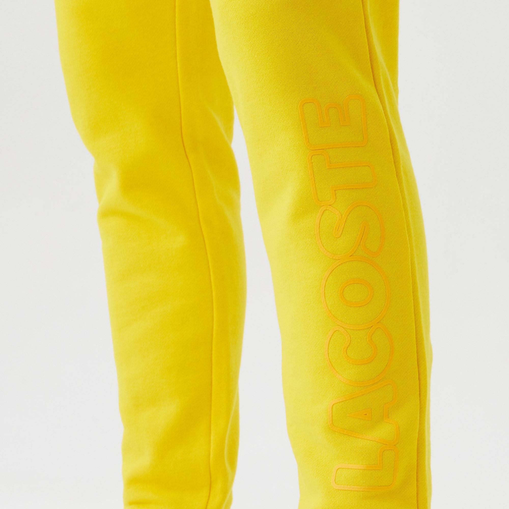 Erkek Slim Fit Baskılı Sarı Eşofman Altı