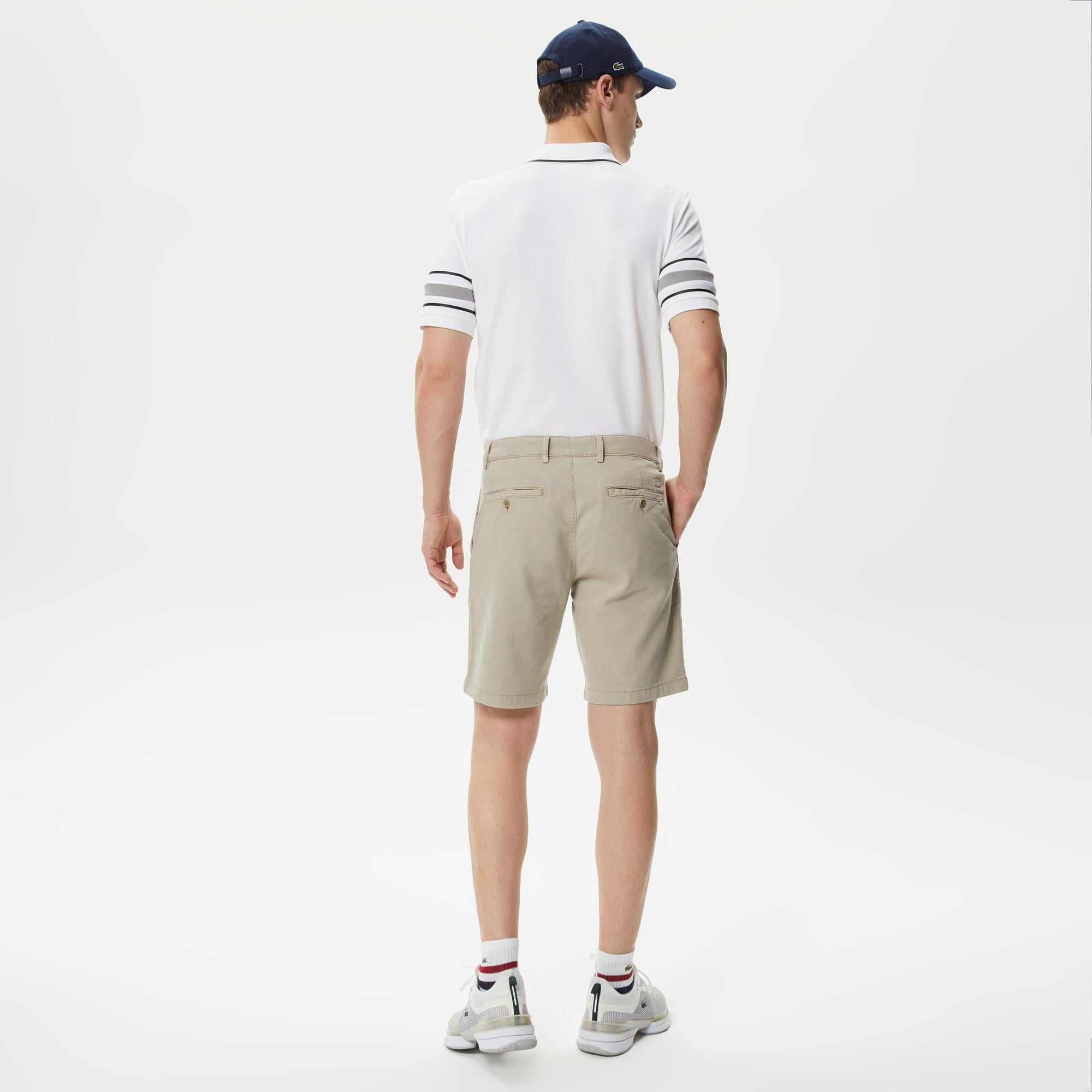 Erkek Slim Fit Kahverengi Bermuda