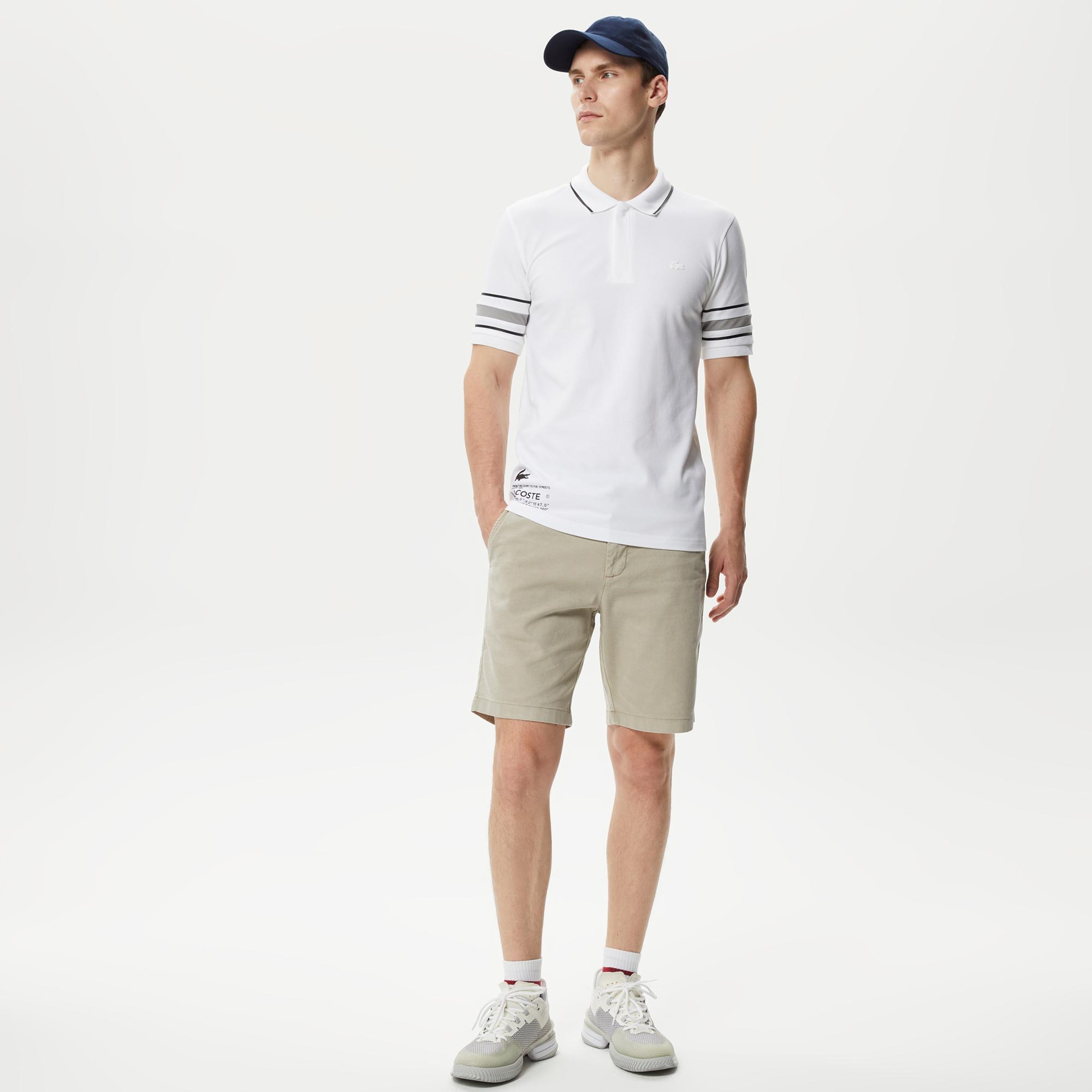 Erkek Slim Fit Kahverengi Bermuda