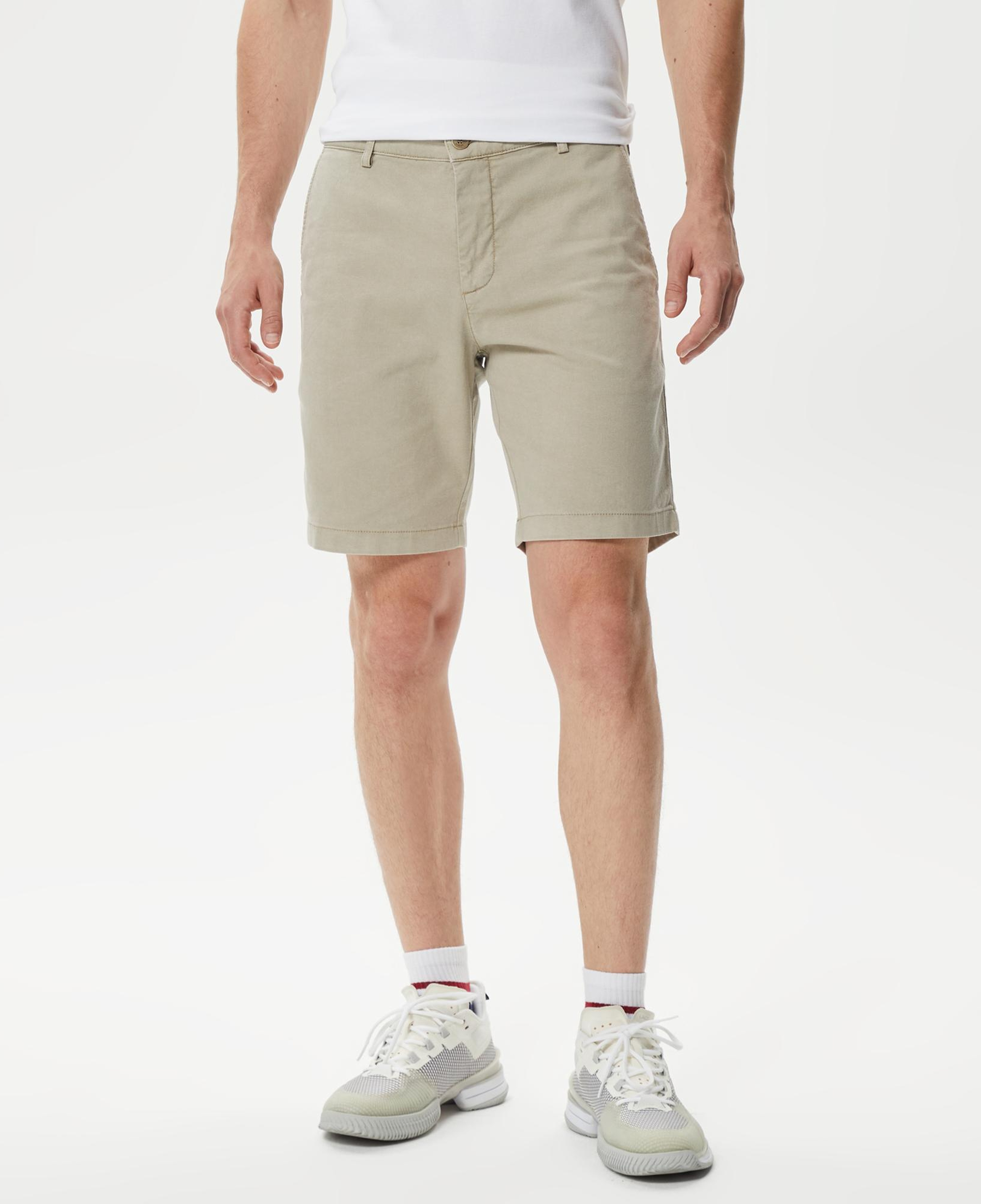 Erkek Slim Fit Kahverengi Bermuda