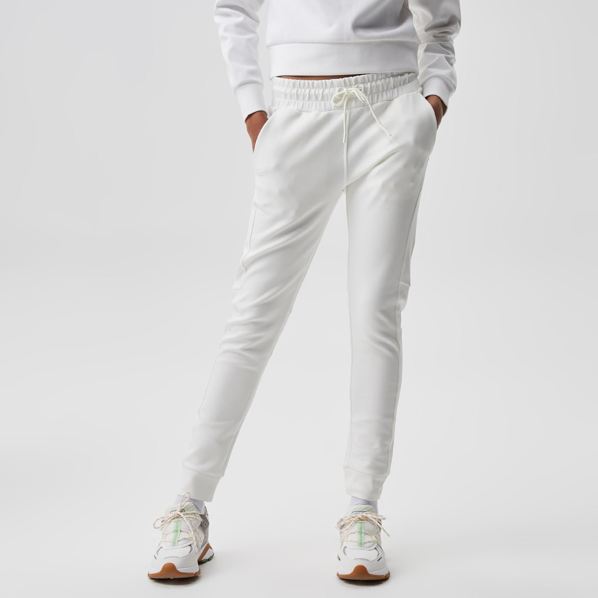 Kadın Slim Fit Beyaz Eşofman Altı