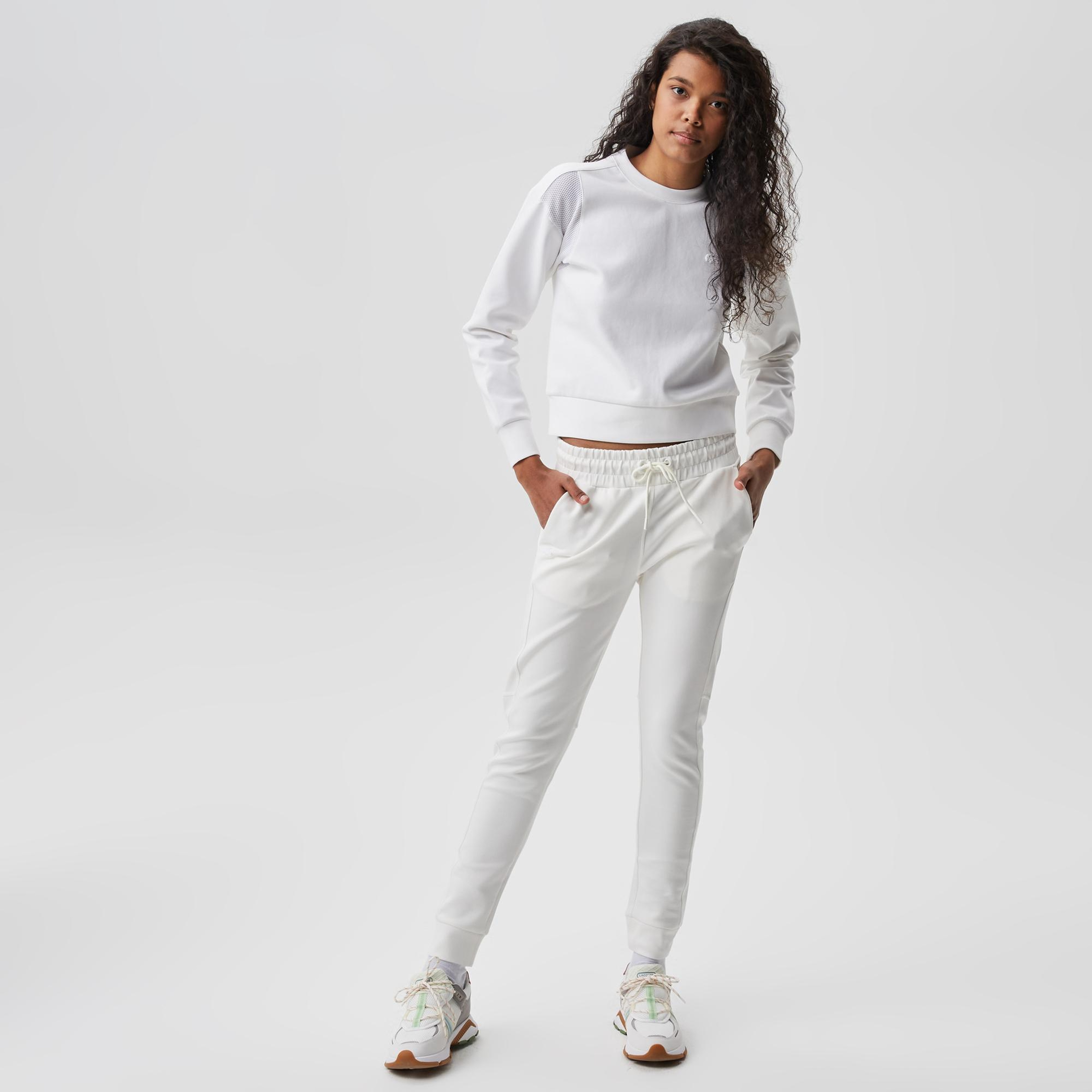 Kadın Slim Fit Beyaz Eşofman Altı