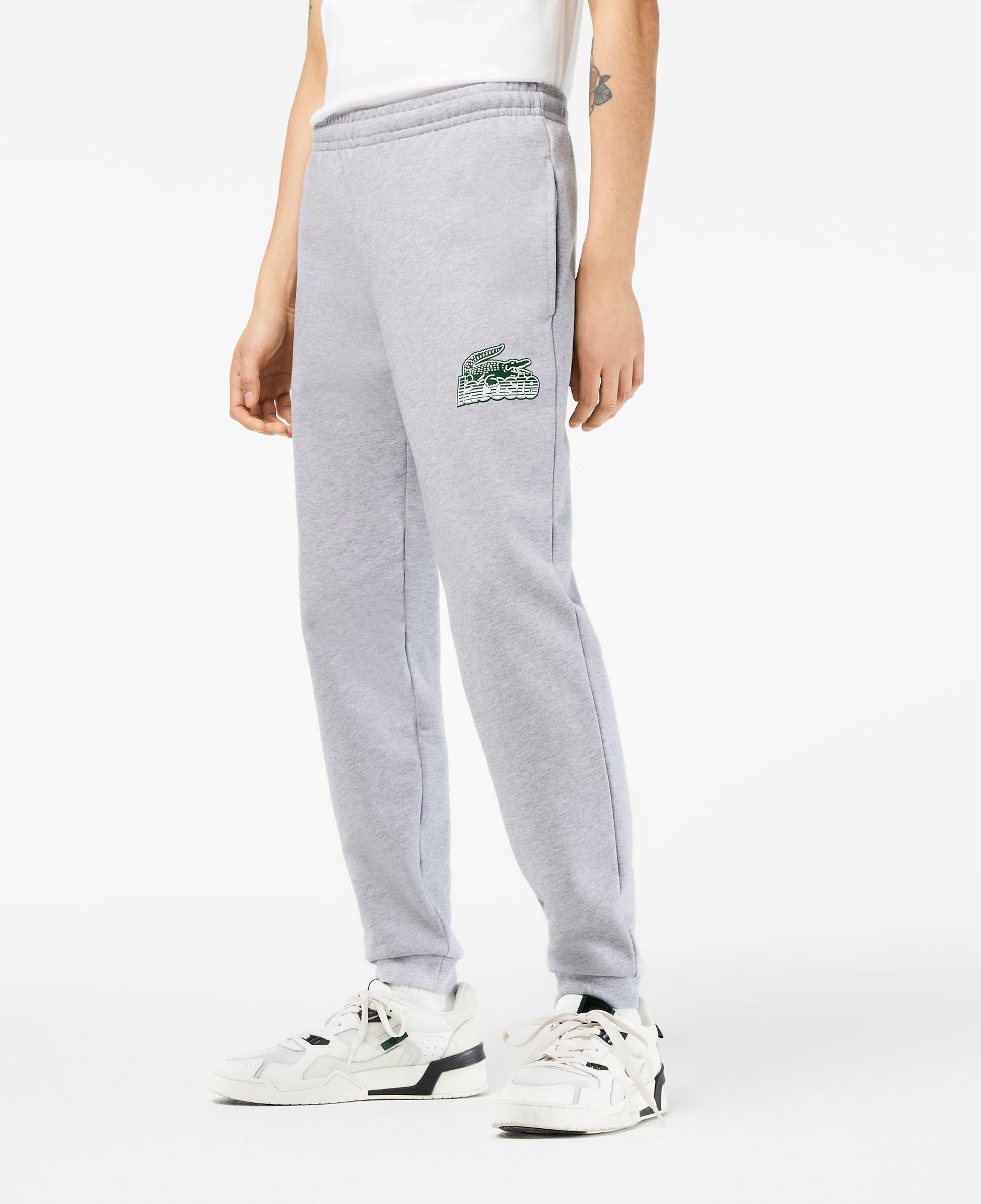 Erkek Slim Fit Baskılı Gri Eşofman Altı