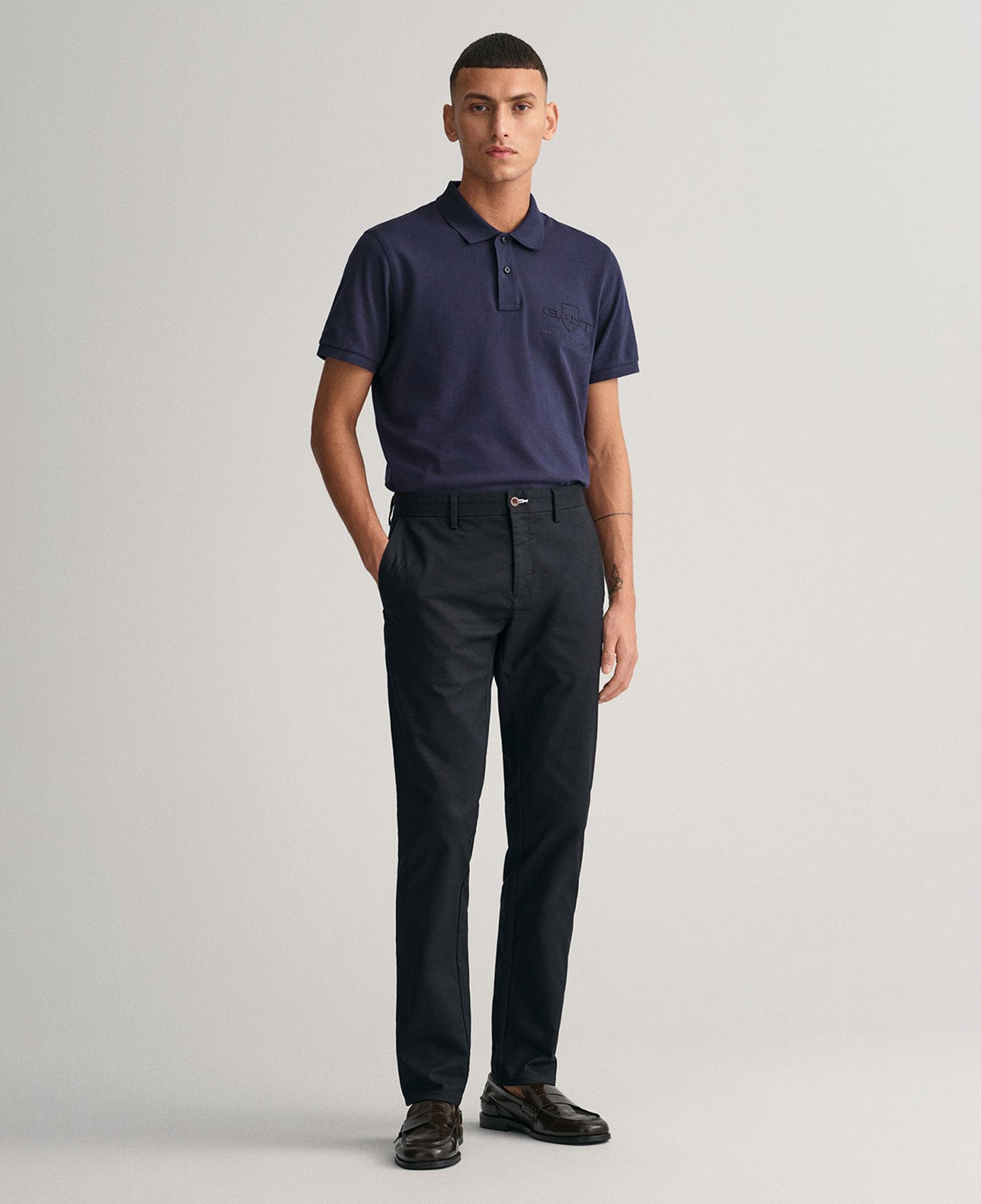 Gant Erkek Siyah Slim Fit Chino Pantolon