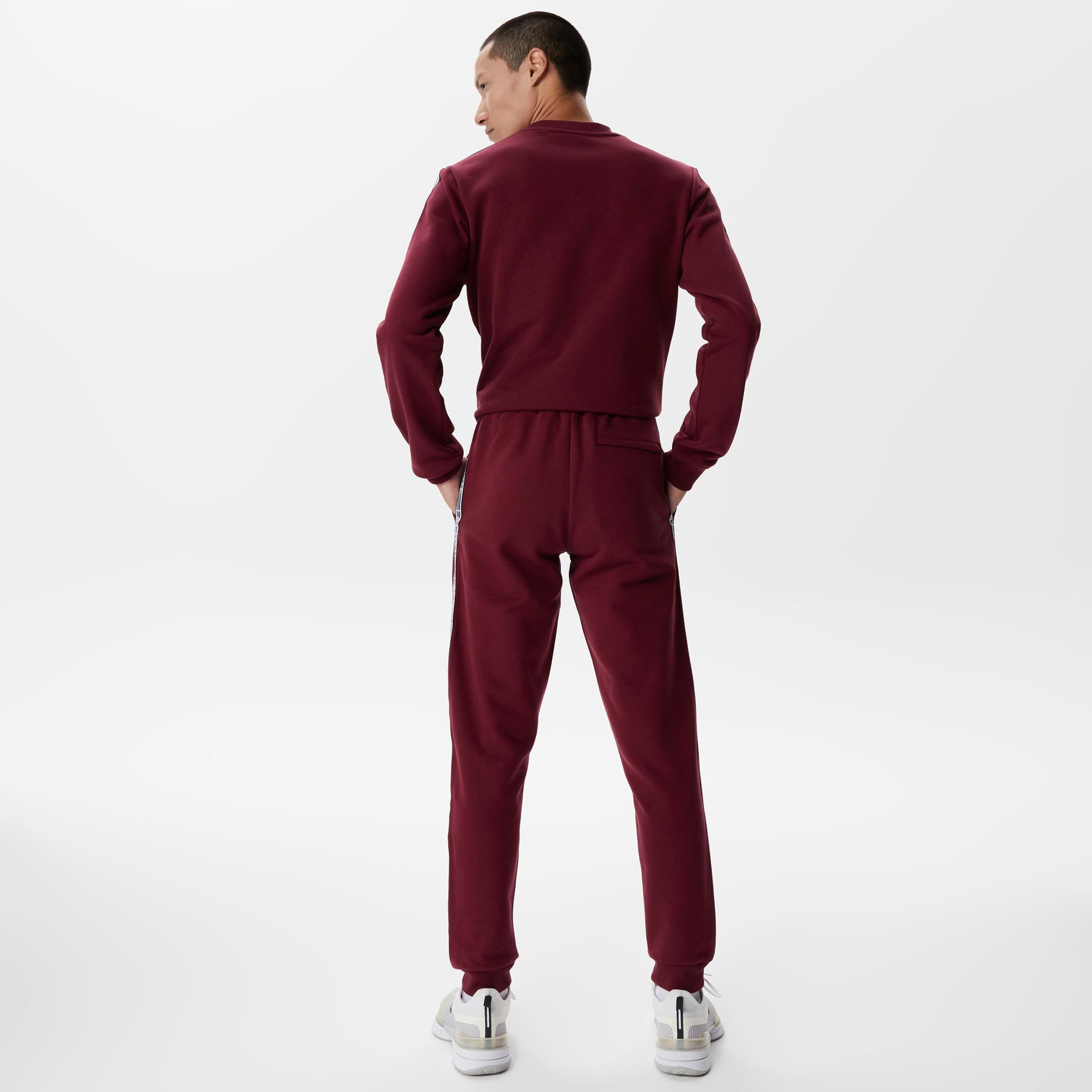 Erkek Relaxed Fit Baskılı Bordo Eşofman Altı