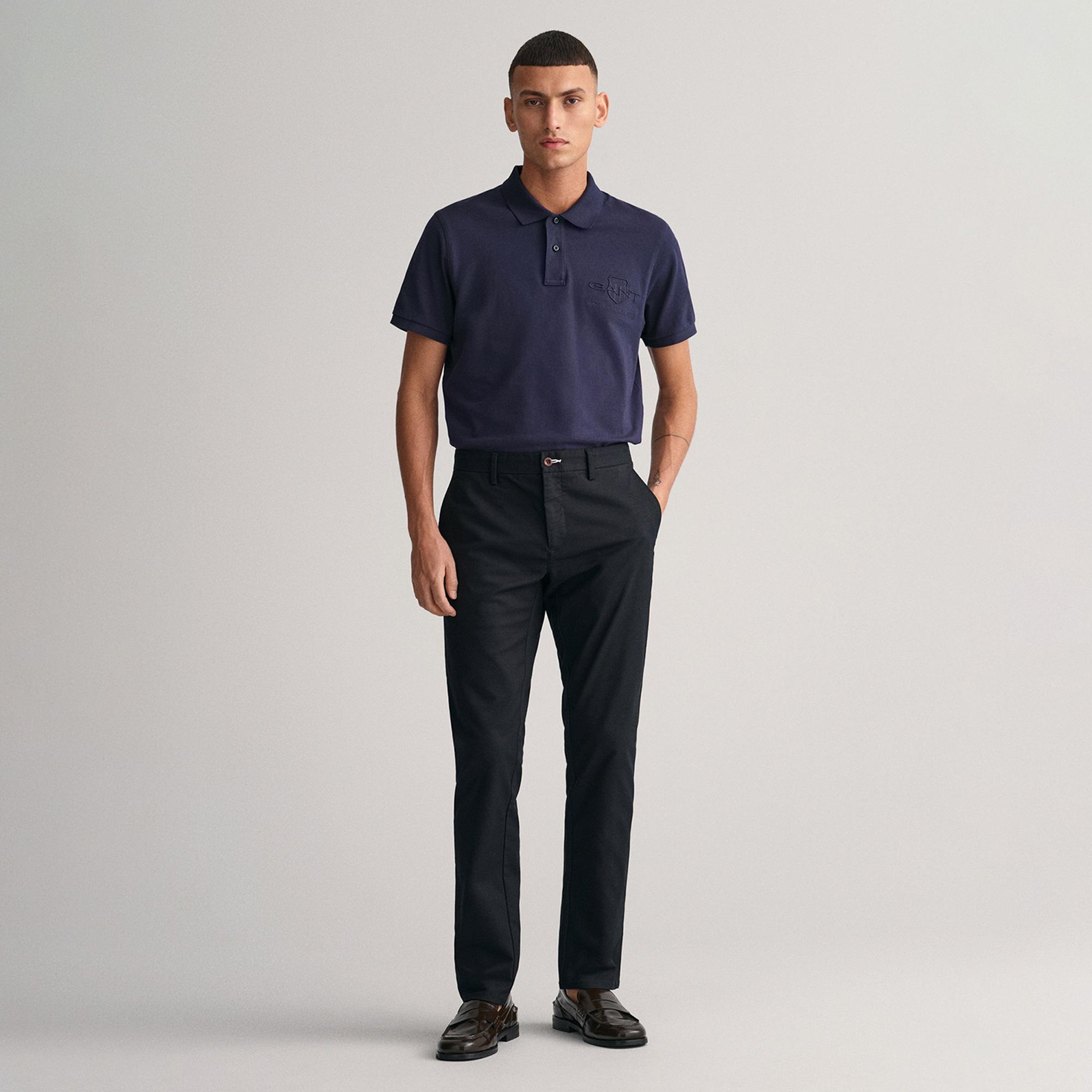 Gant Erkek Siyah Slim Fit Chino Pantolon