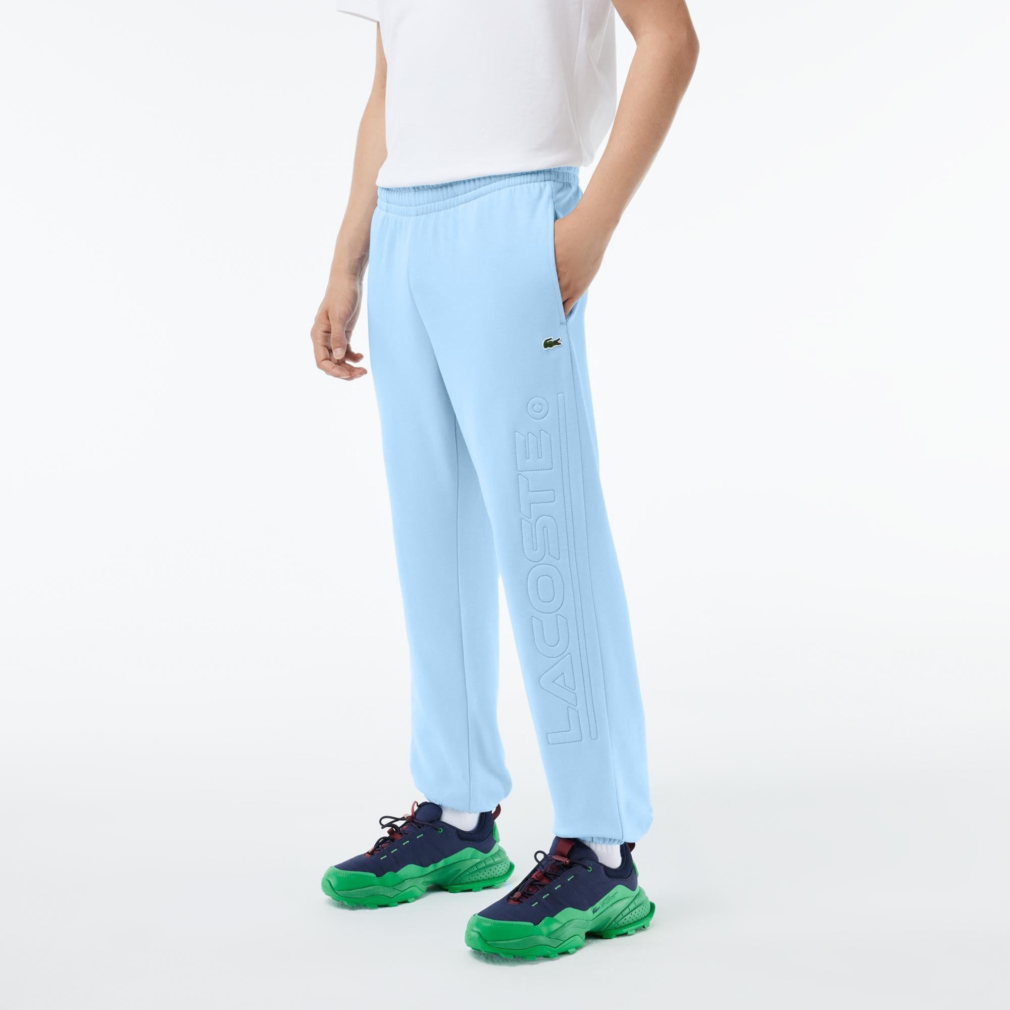 Erkek Regular Fit Baskılı Açık Mavi Eşofman Altı