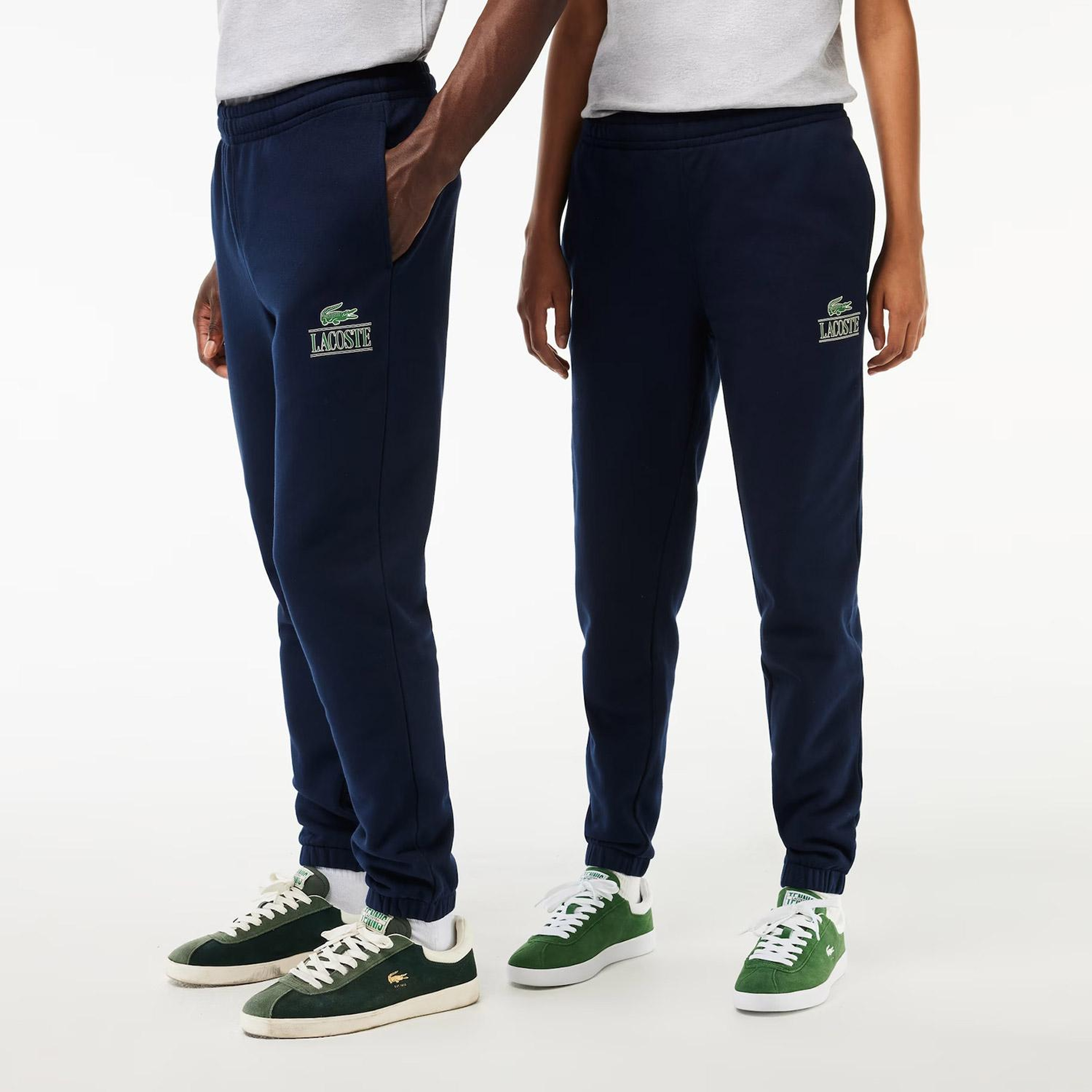 Unisex Tapered Fit Baskılı Lacivert Eşofman Altı