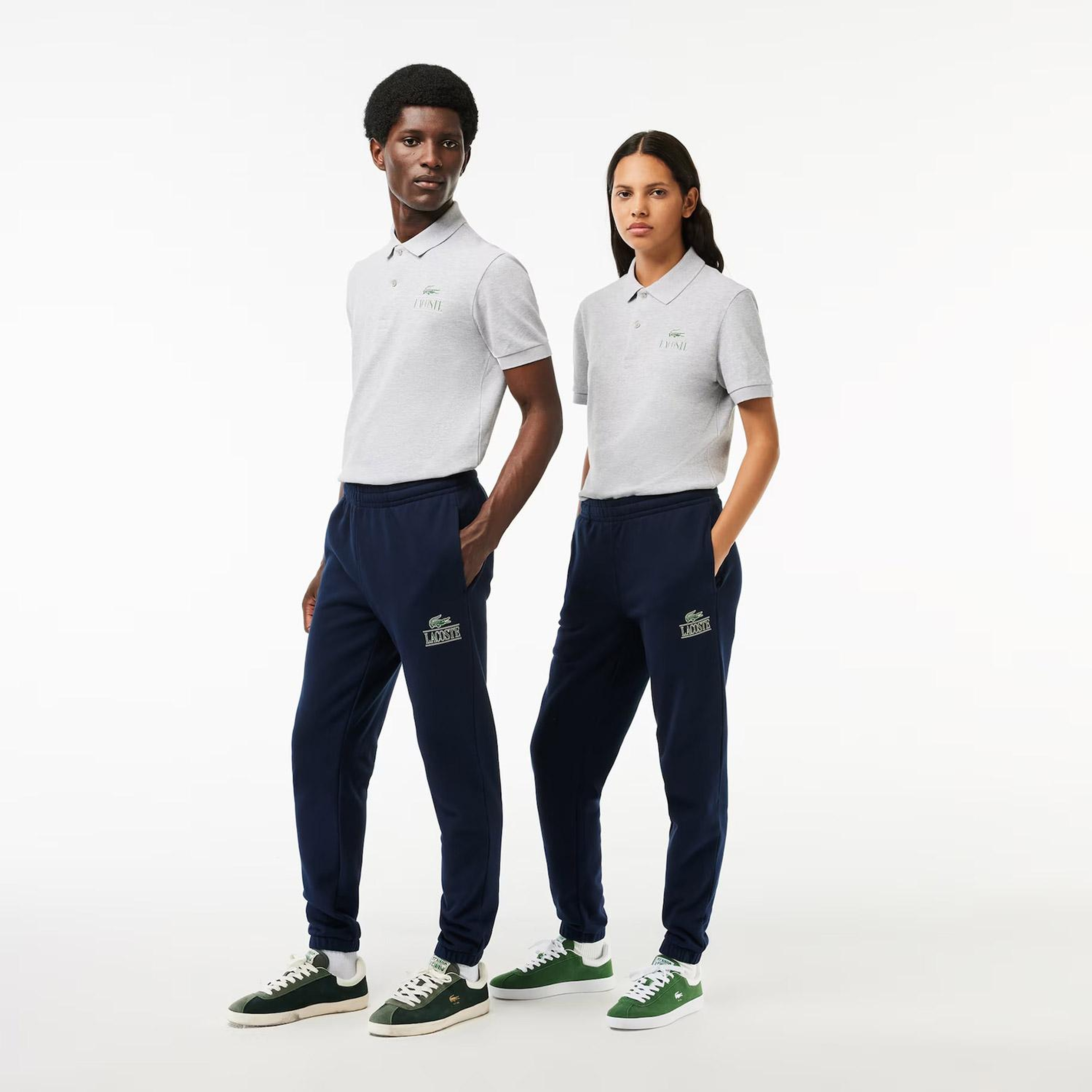 Unisex Tapered Fit Baskılı Lacivert Eşofman Altı