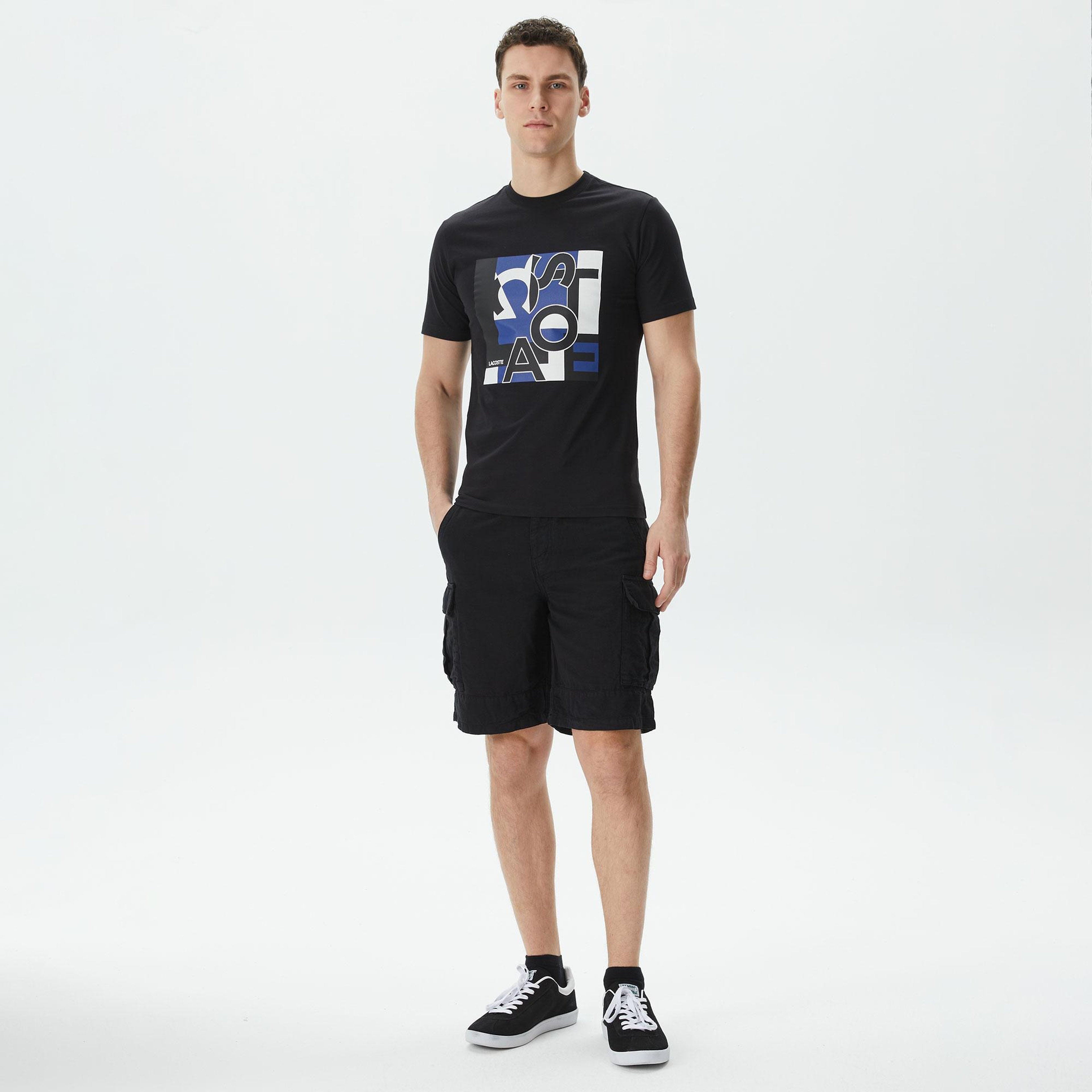 Erkek Relaxed Fit Siyah Bermuda