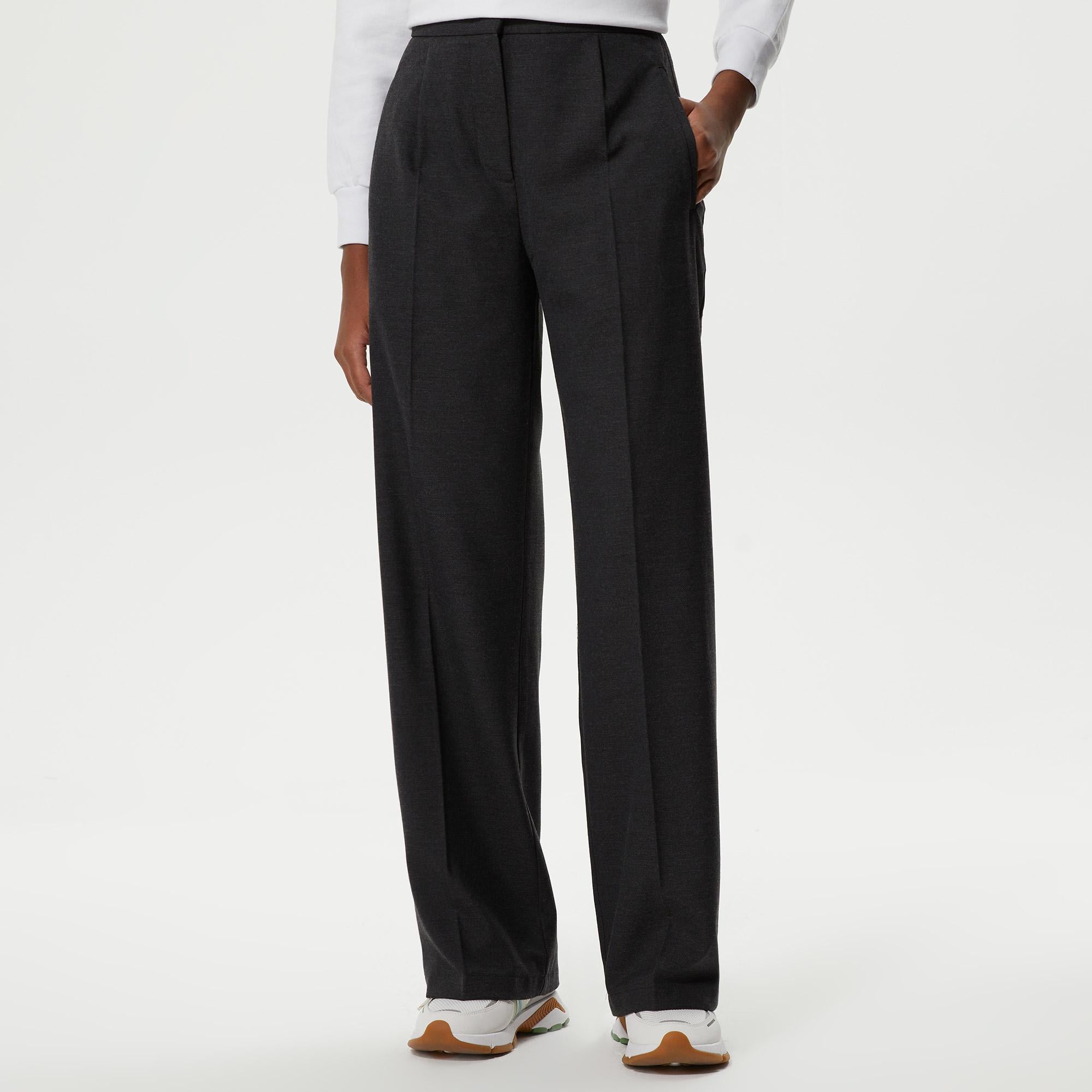 Kadın Straight Fit Gri Pantolon