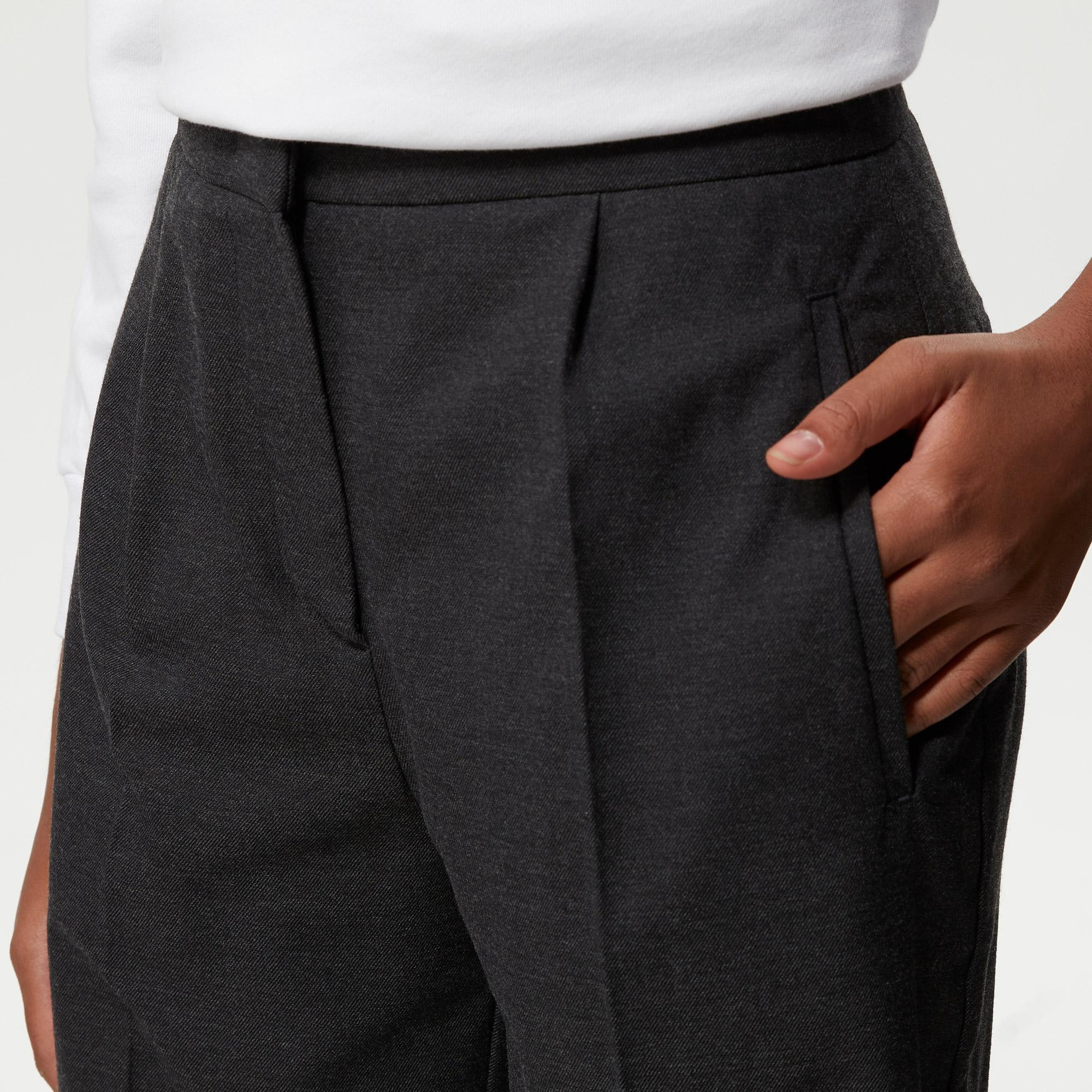 Kadın Straight Fit Gri Pantolon