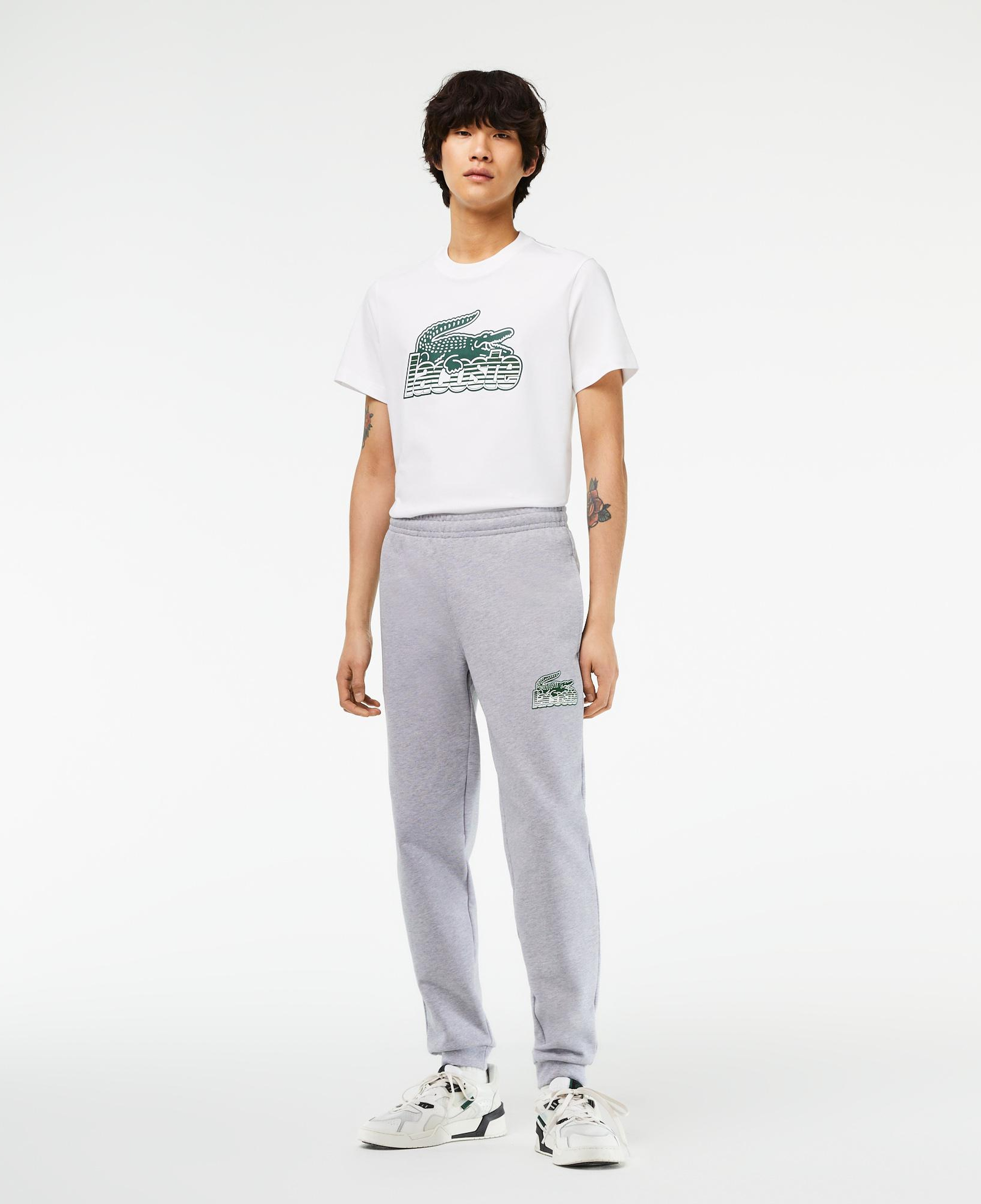 Erkek Slim Fit Baskılı Gri Eşofman Altı
