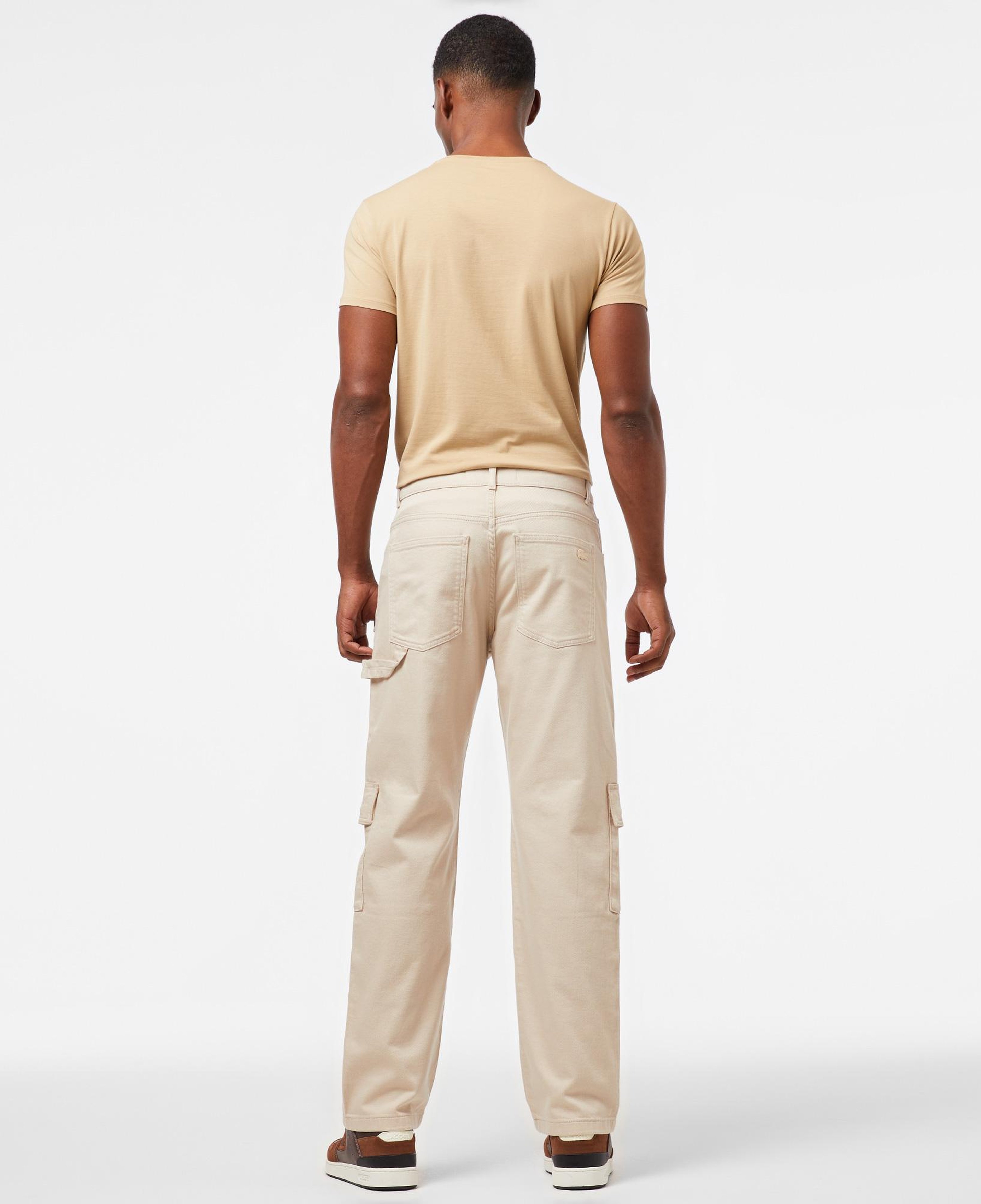 Erkek Relaxed Fit Krem Kargo Pantolon