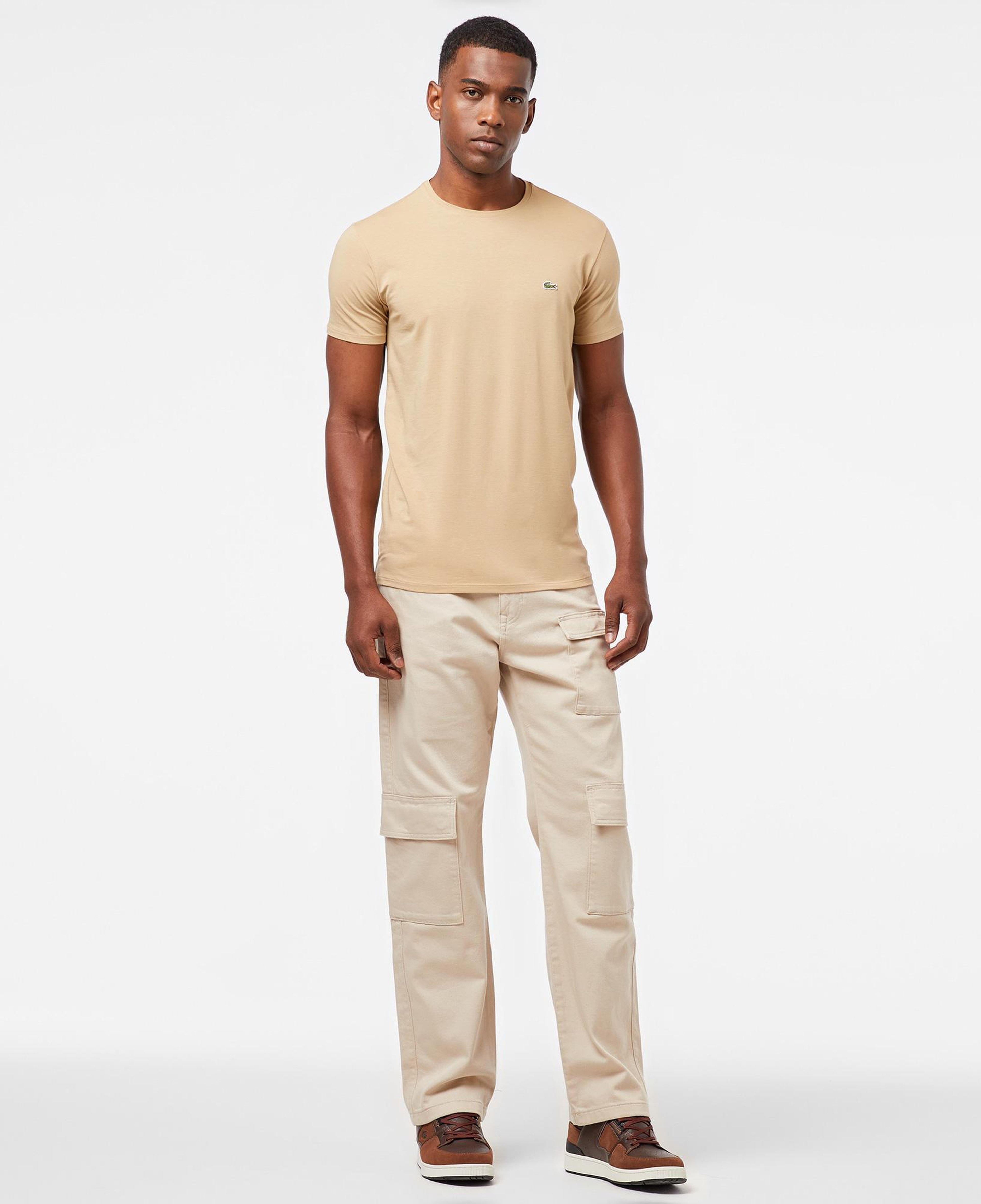 Erkek Relaxed Fit Krem Kargo Pantolon