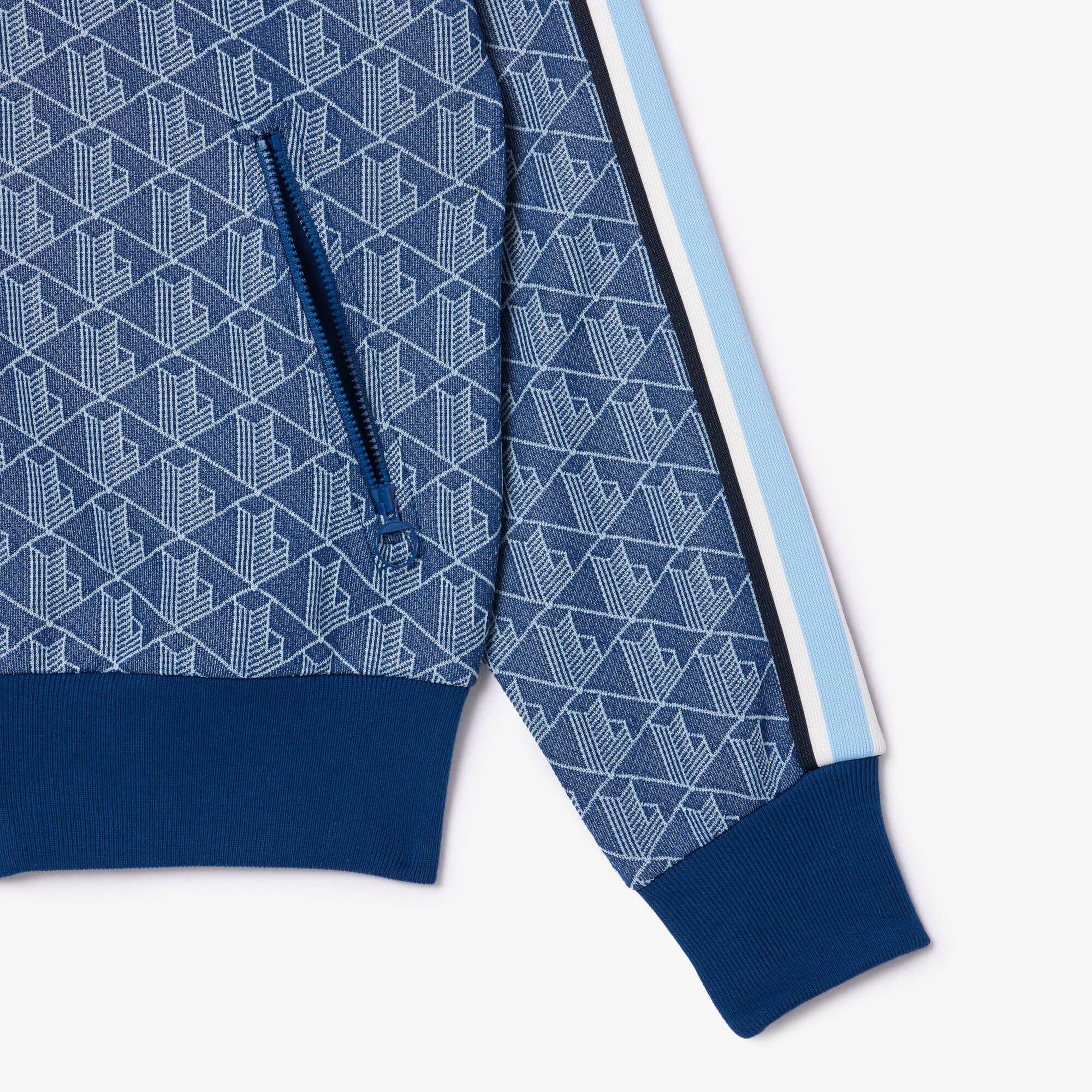 Lacoste Kadın Regular Fit Kapüşonlu Monogram Koyu Mavi Sweatshirt