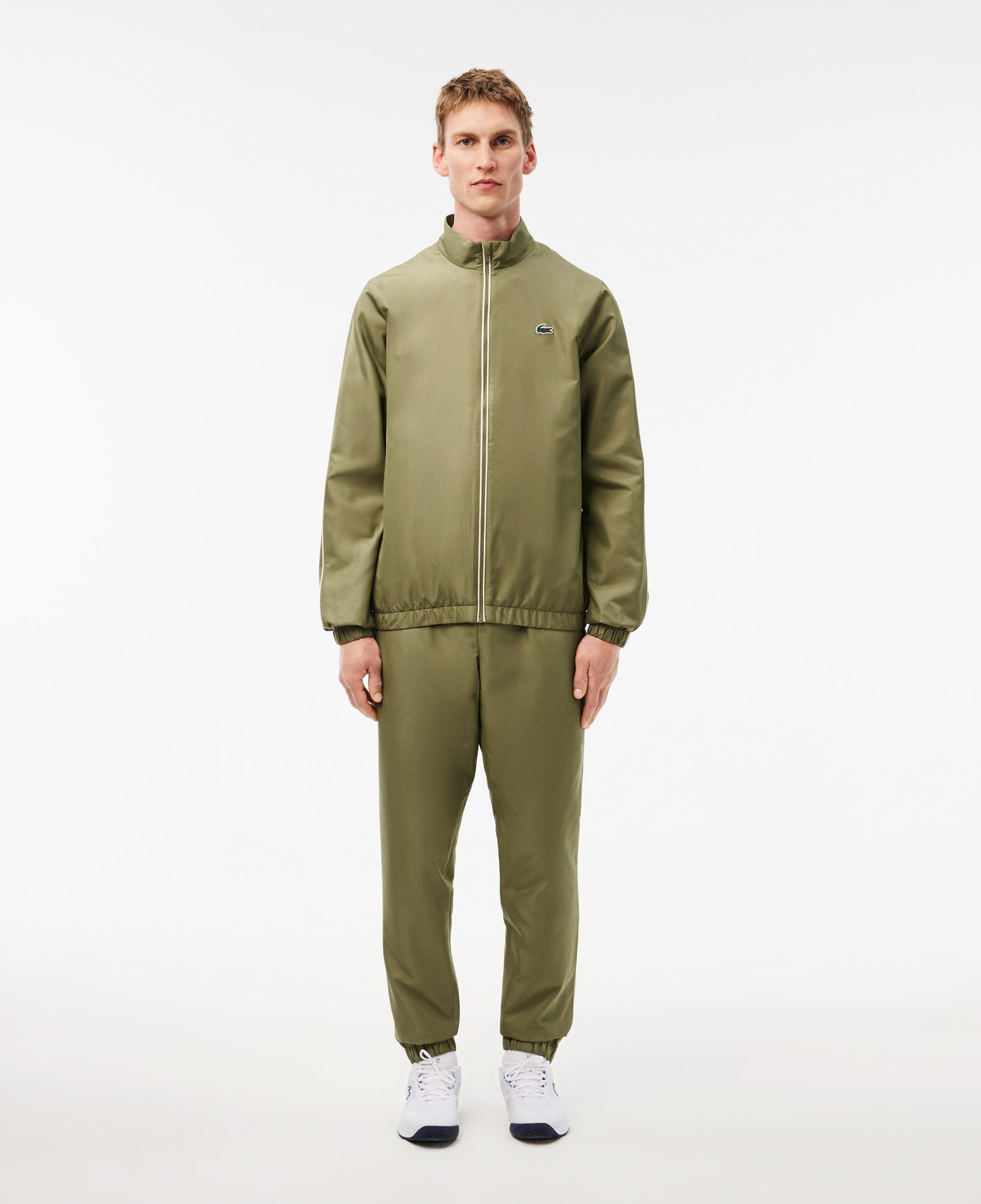 Lacoste Erkek Regular Fit Fermuarlı Yaka Baskılı Haki Eşofman Takımı