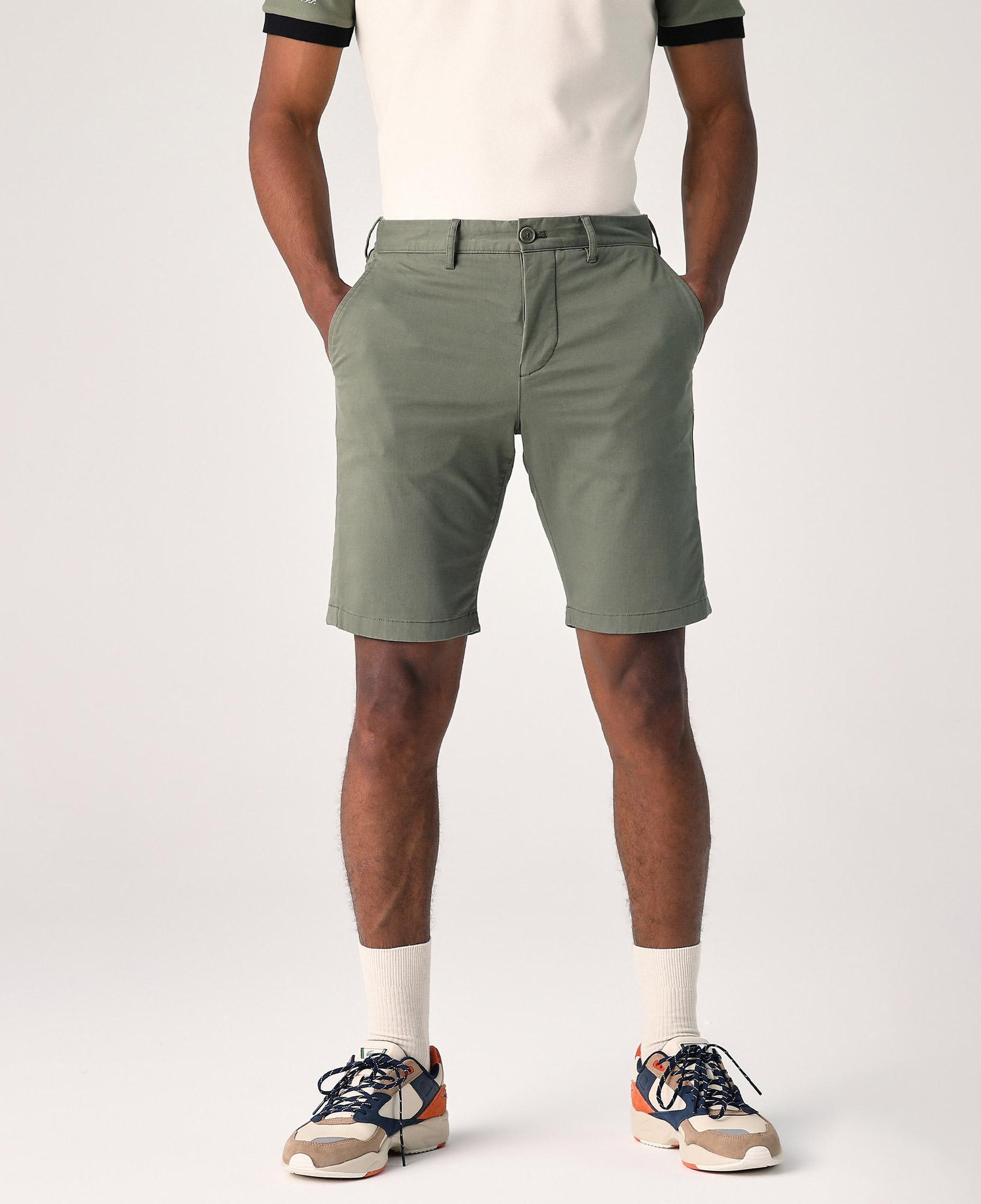 Erkek Slim Fit Koyu Yeşil Bermuda