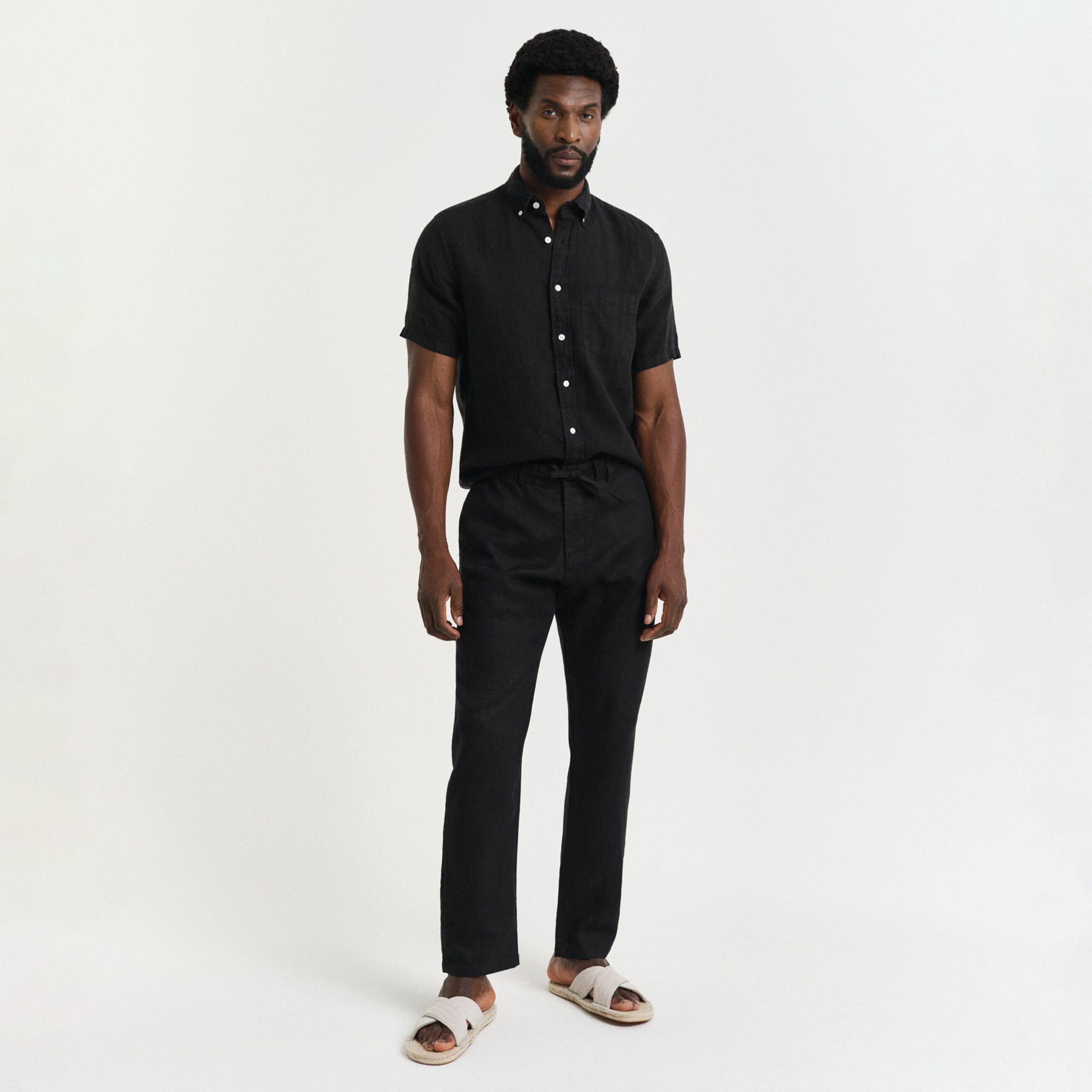 GANT Erkek Siyah Relaxed Fit Pantolon