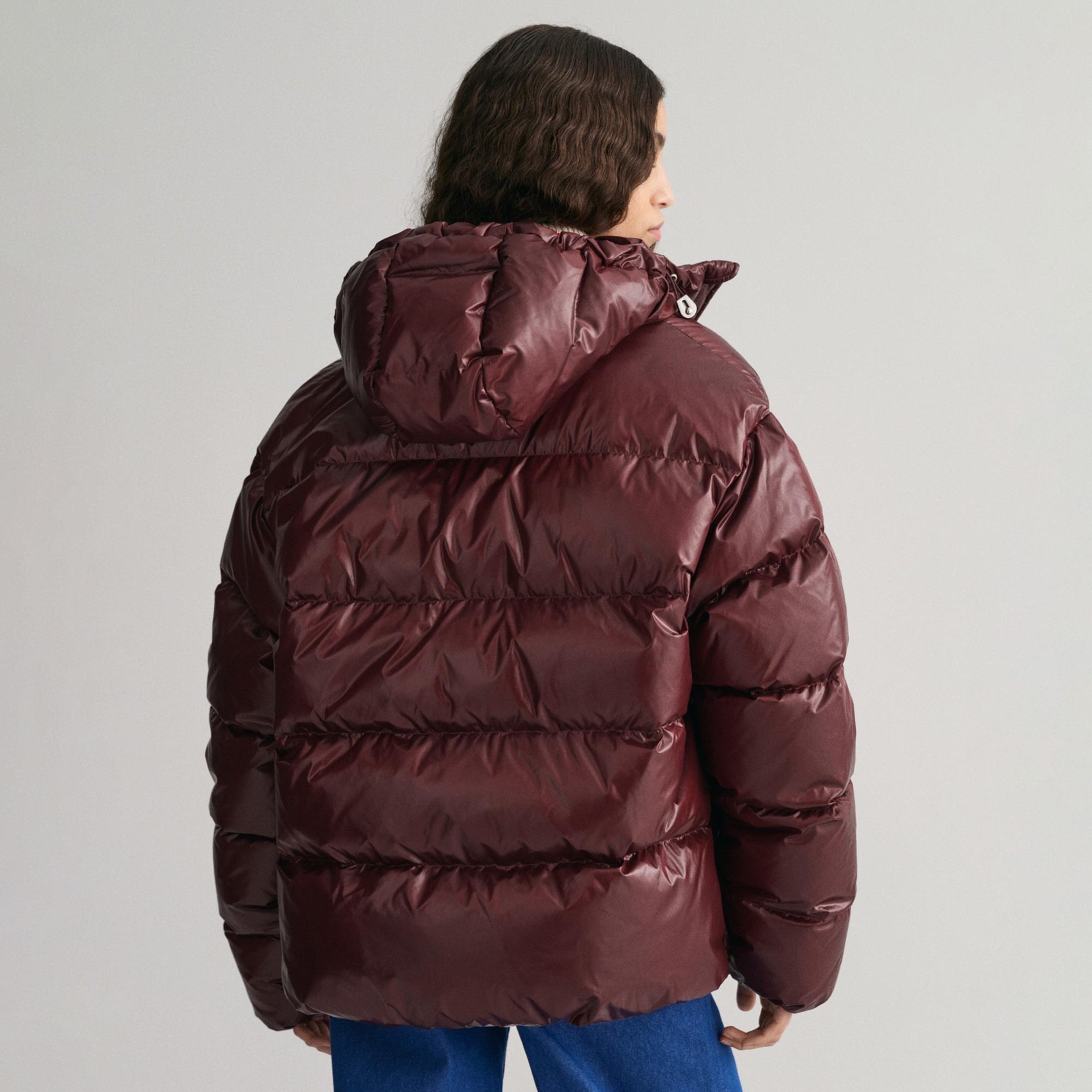 GANT Erkek Bordo Oversize Fit Kapüşonlu Kuş Tüyü Mont