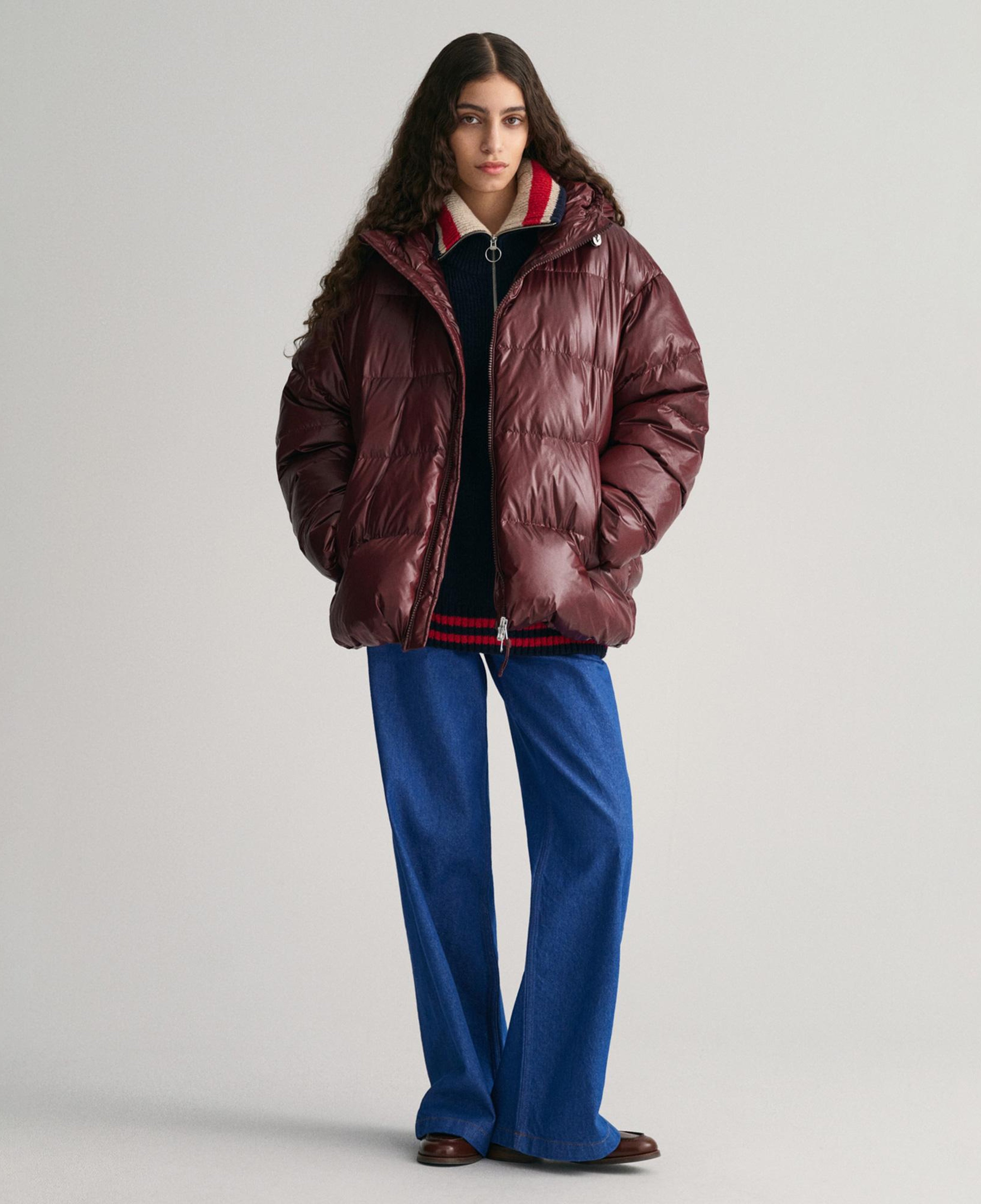 GANT Erkek Bordo Oversize Fit Kapüşonlu Kuş Tüyü Mont